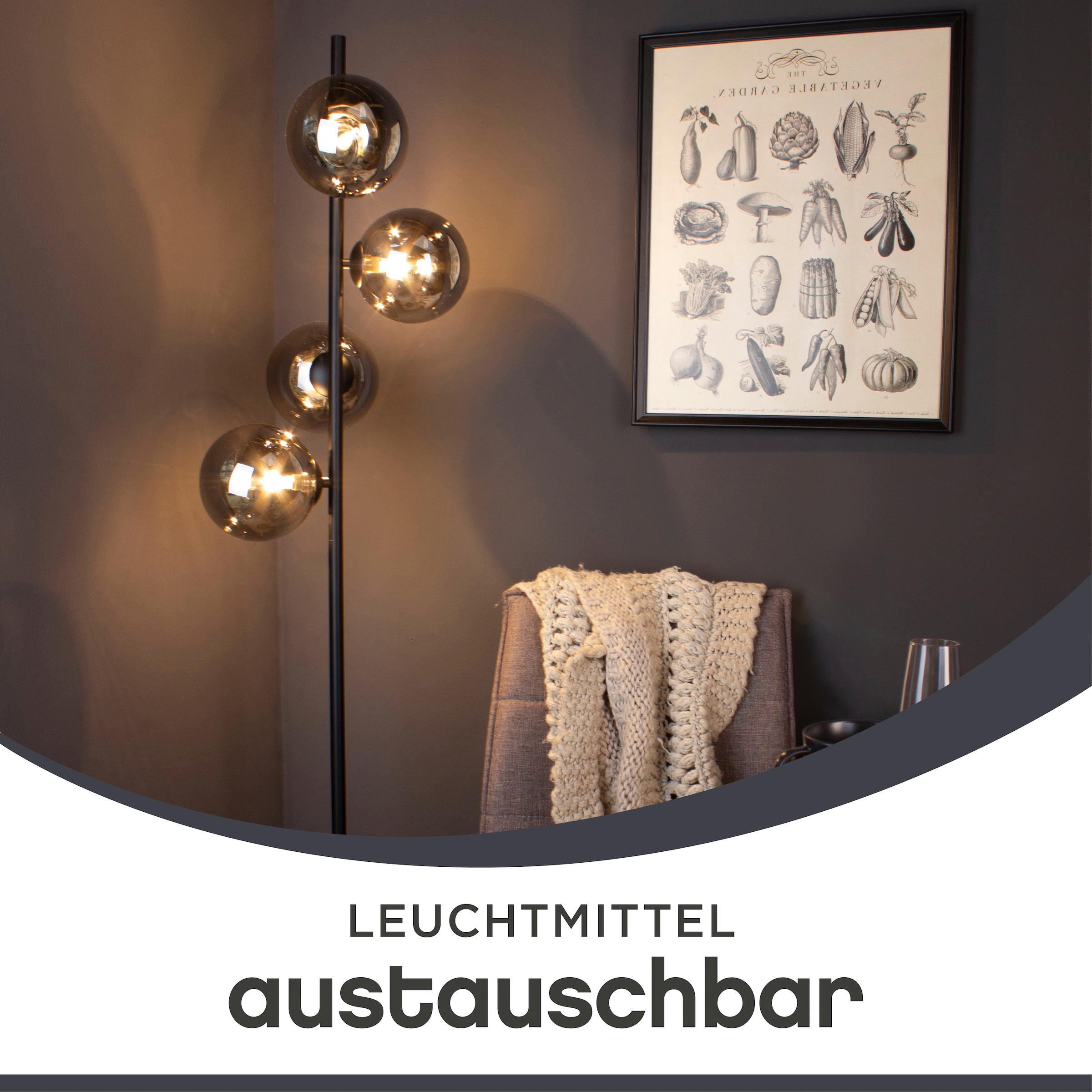 ECO-LIGHT Stehlampe »Neptun«, Leuchtmittel G9 | Leuchtmittel wechselbar