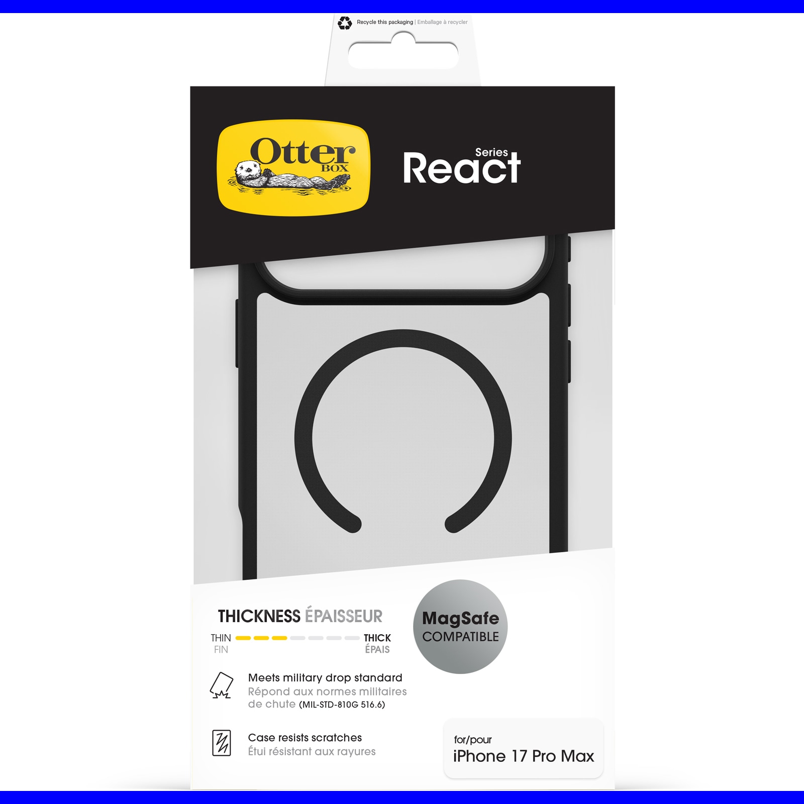 Otterbox Handyhülle »React Series MagSafe Compatible für Apple iPhone 17 Pro Max« Smartphones Backcover, Schutzhülle, Handyschutzhülle, Case, Schutzcase, stoßfest