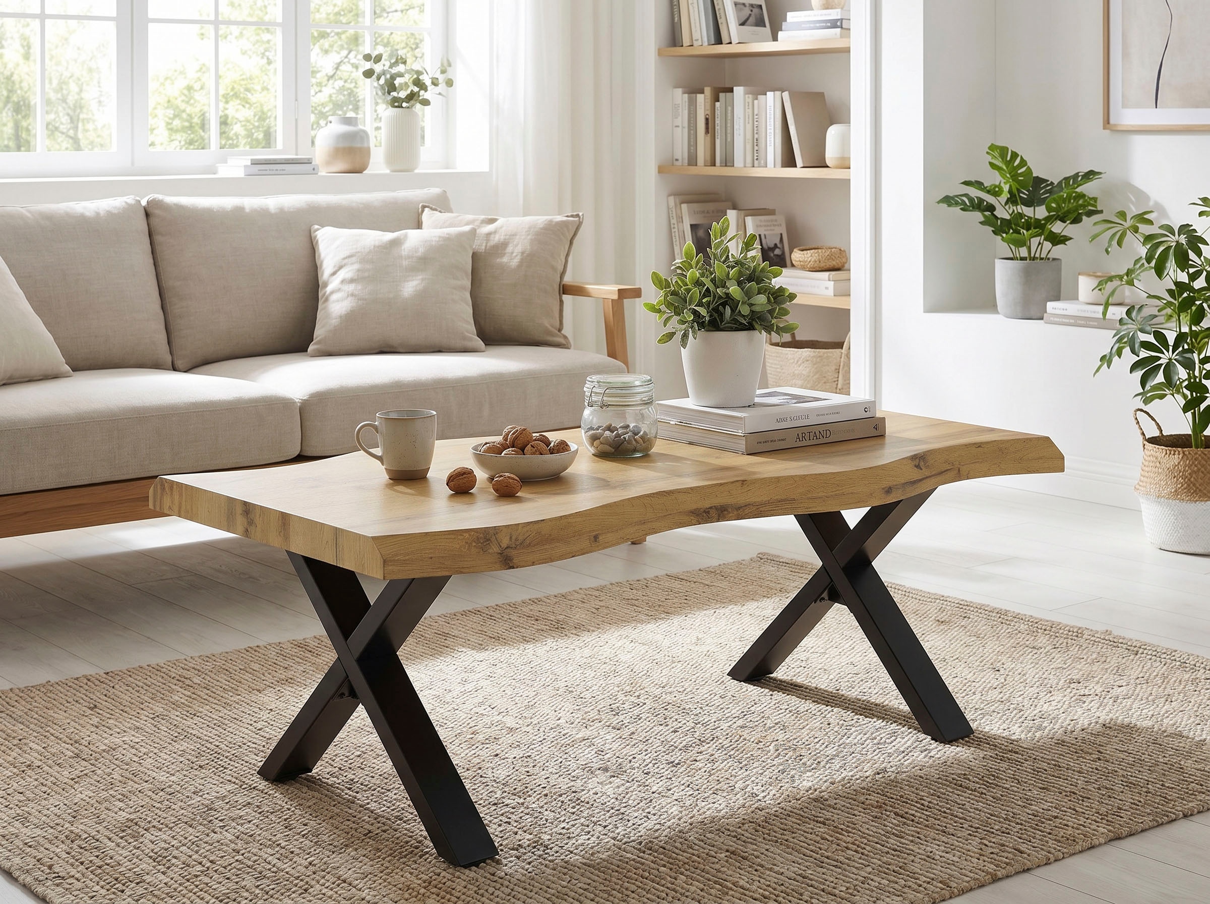 HELA Couchtisch »GERD« Baumkantenoptik, Breite 110 cm