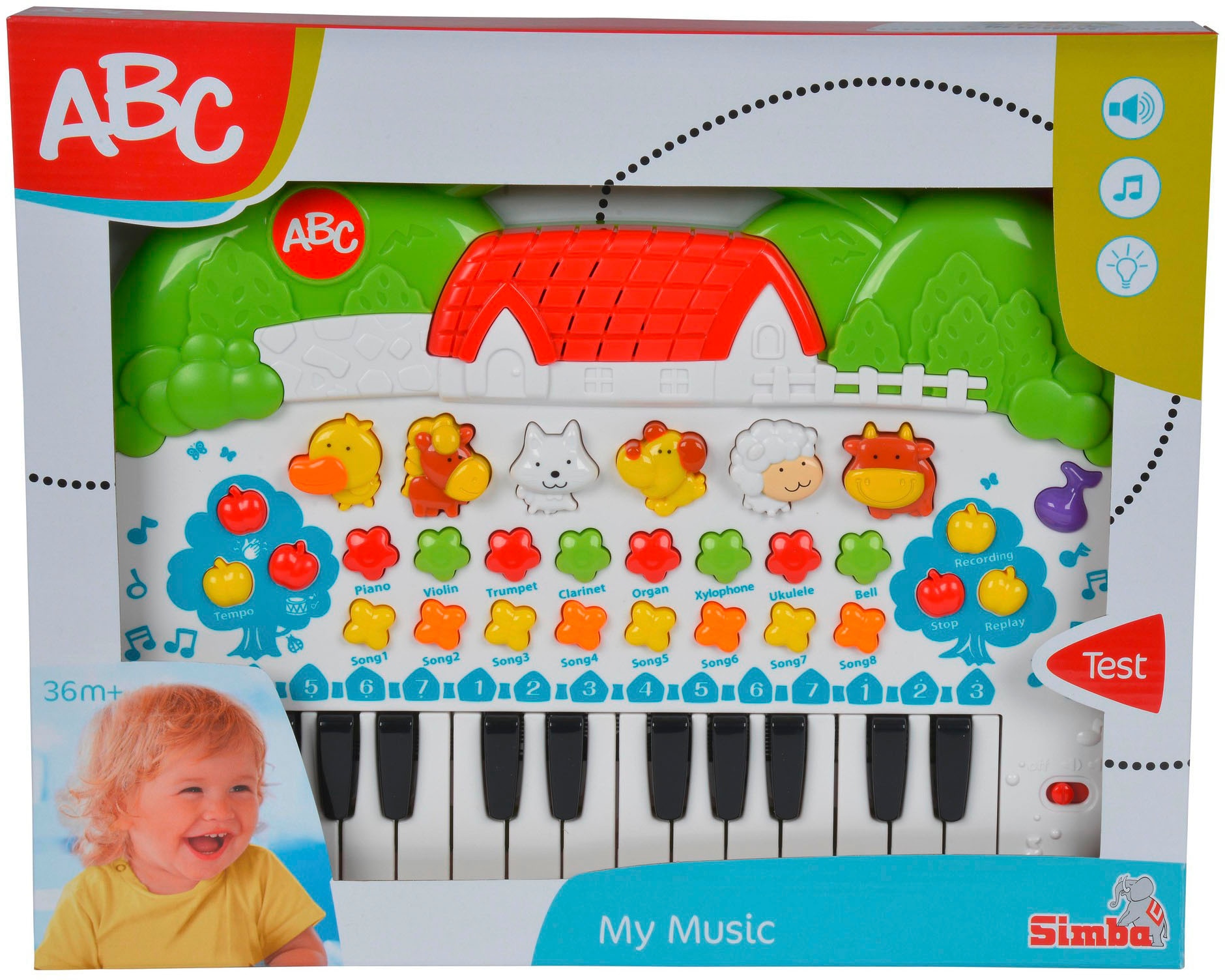 SIMBA Lernspielzeug »ABC Tier-Keyboard«, mit Licht und Sound