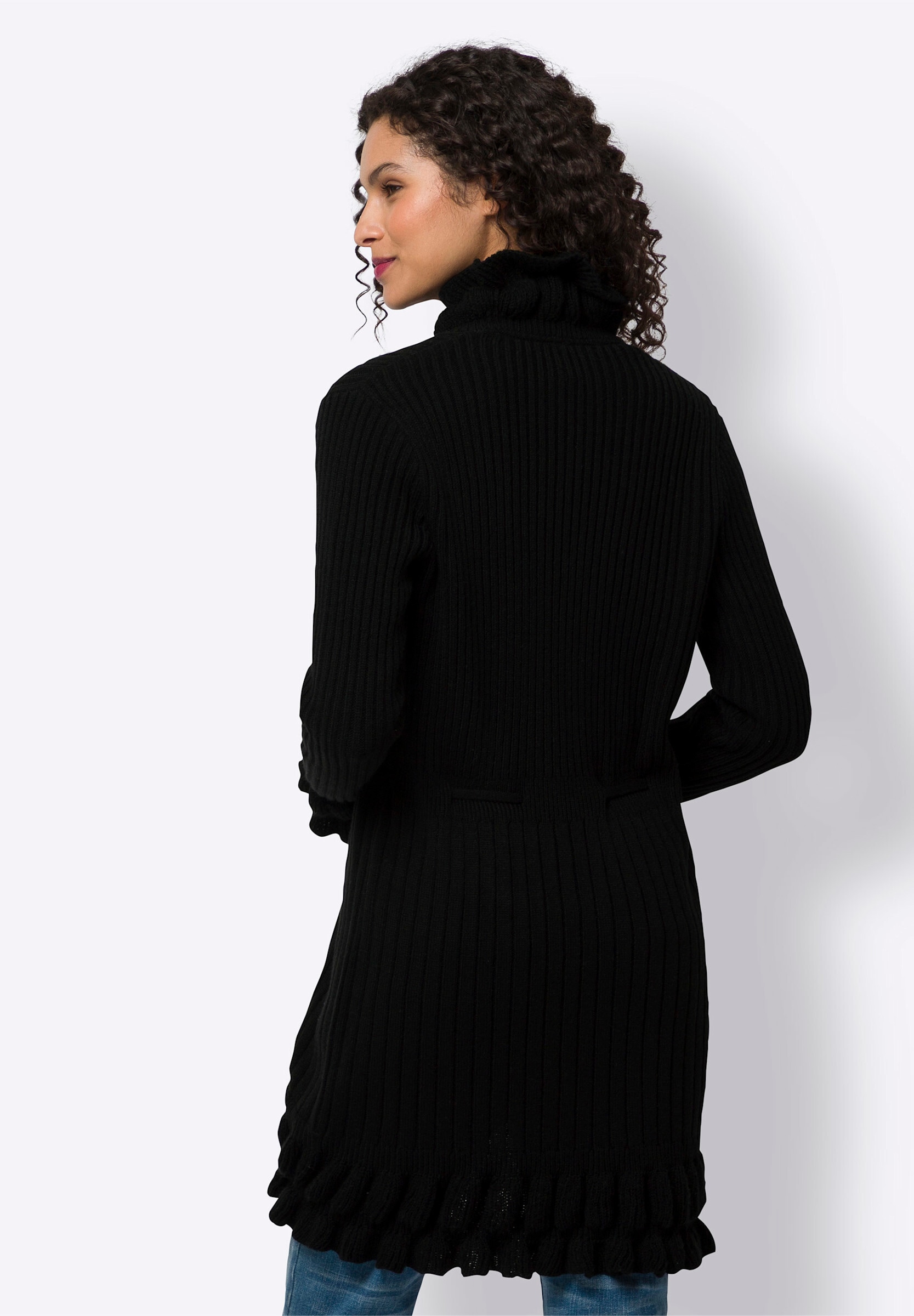 heine Strickjacke »Strickmantel Strickjacke mit Volants«