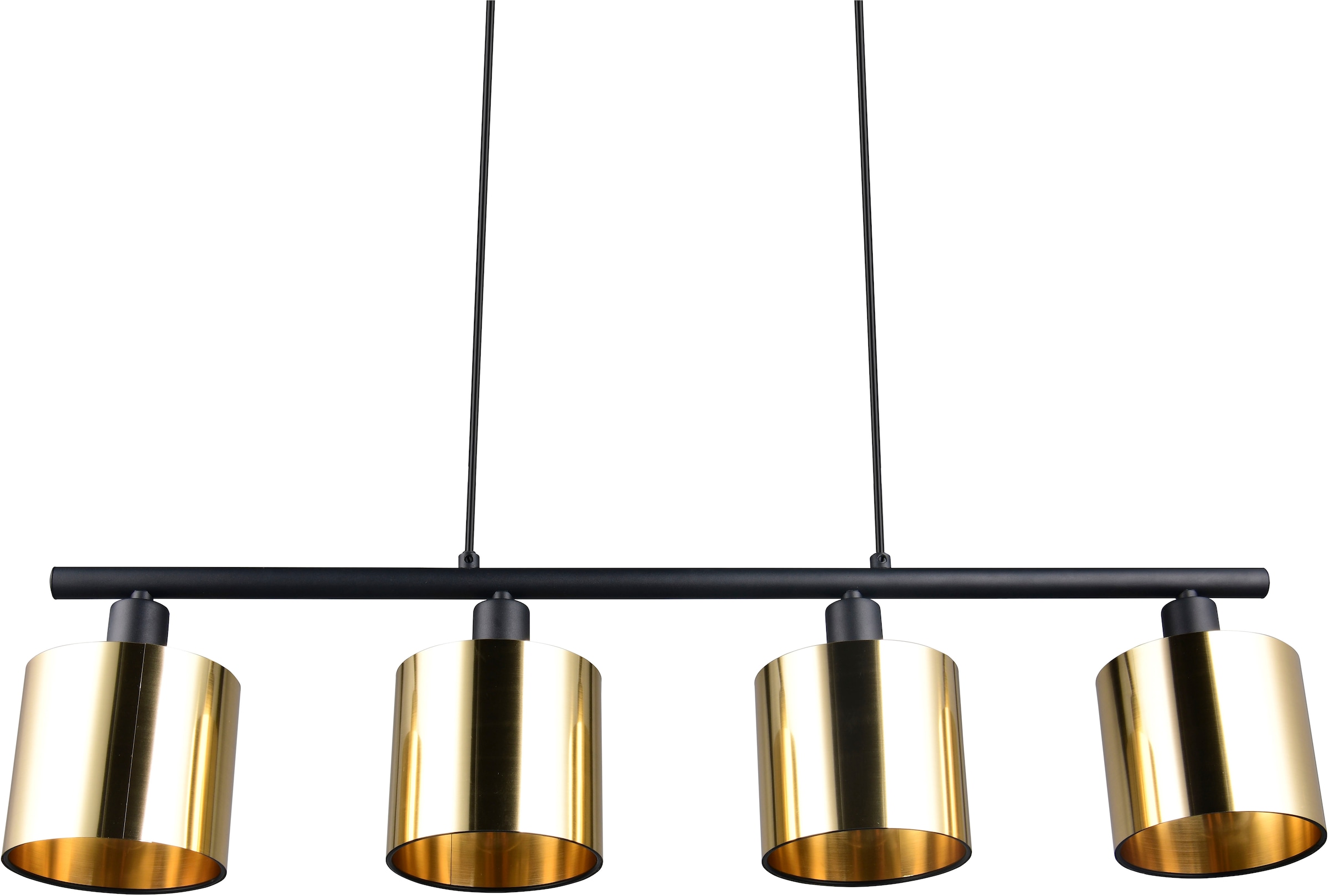 REALITY Leuchten Pendelleuchte »JASON, Hängelampe Esszimmerlampe,  4-flammig, exkl. 4xE14 max 10W« E14 1 Stk. warmweiß - kaltweiß höhenverstellbar max 150cm, mit semi-transparenten Kunststoff-Schirmen