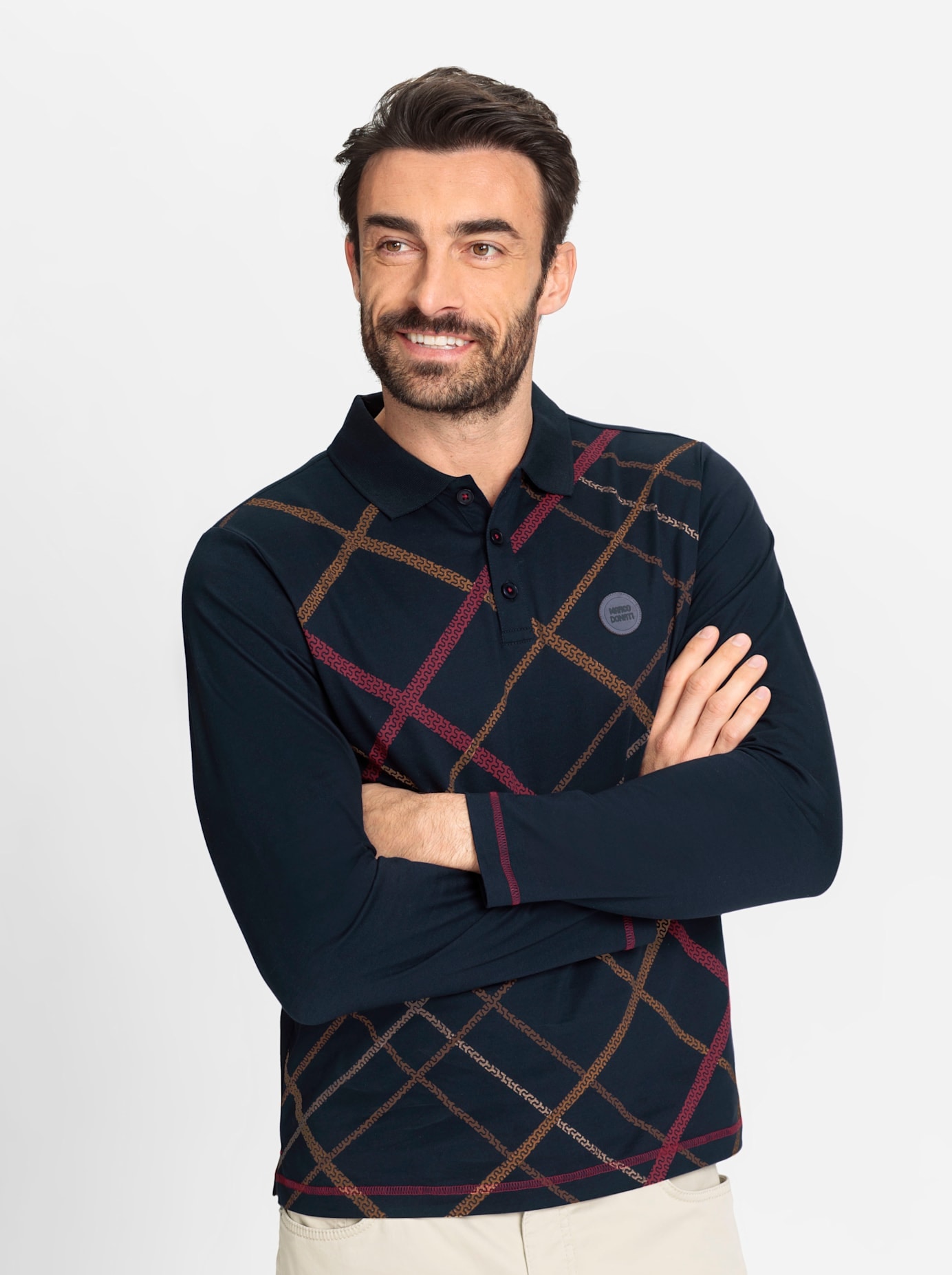 Marco Donati Poloshirt »Langarm-Poloshirt«, (1 tlg.)