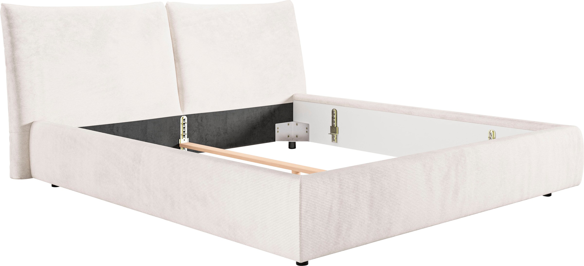 PLACES OF STYLE Polsterbett »Priora in 4 Breiten bis 200cm« auch in NaturLEDER, Cord, belastbar bis 280kg, auch Überlänge 220 cm