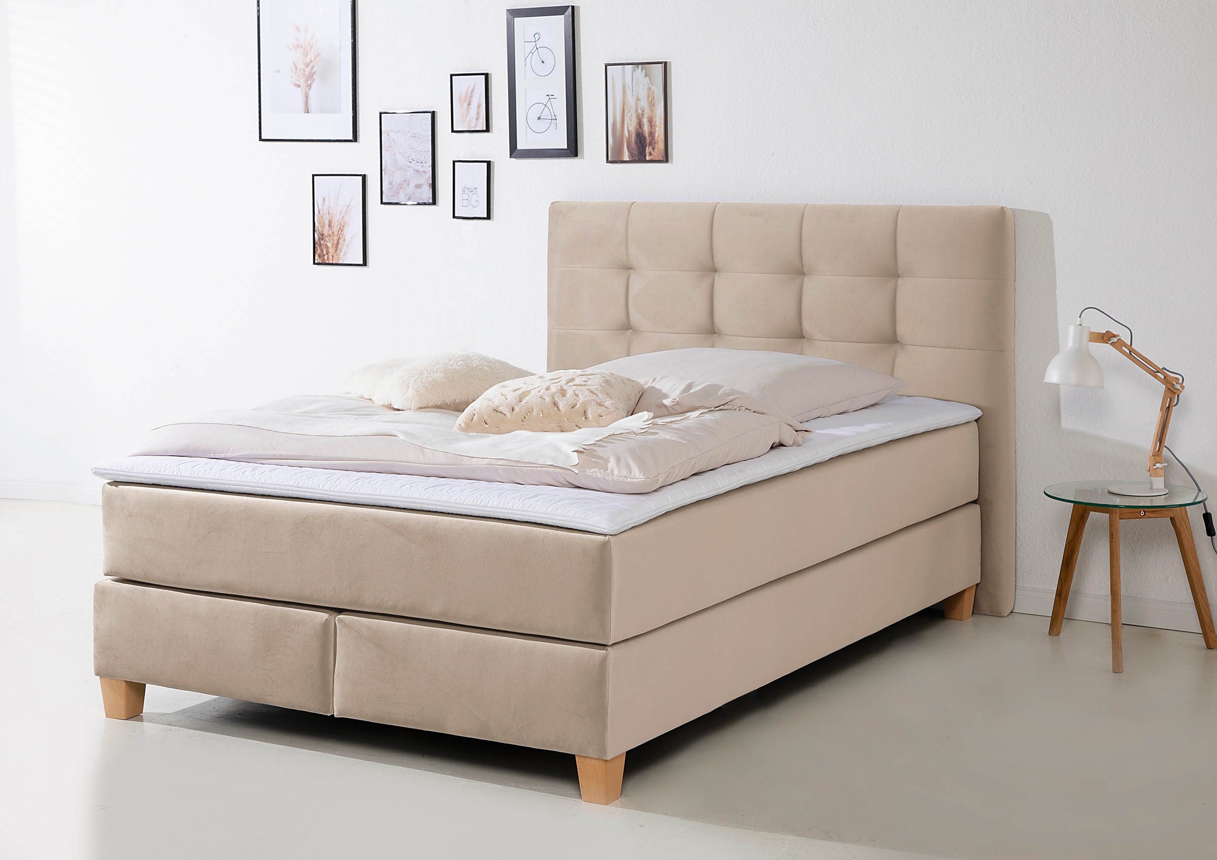 Home affaire Boxspringbett »Moulay«, inkl. Topper, in Überlänge 220 cm, 3 Härtegrade, auch in H4