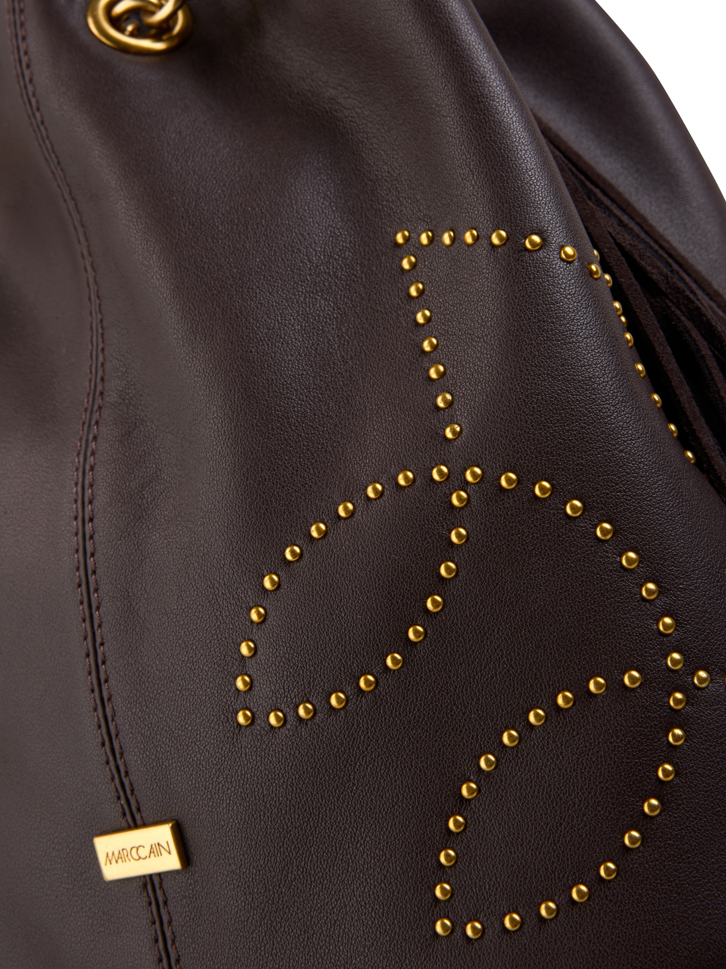 Marc Cain Beuteltasche »Collections« Damen Umhängetasche, Fransentasche, Western Bag mit Nieten verziert