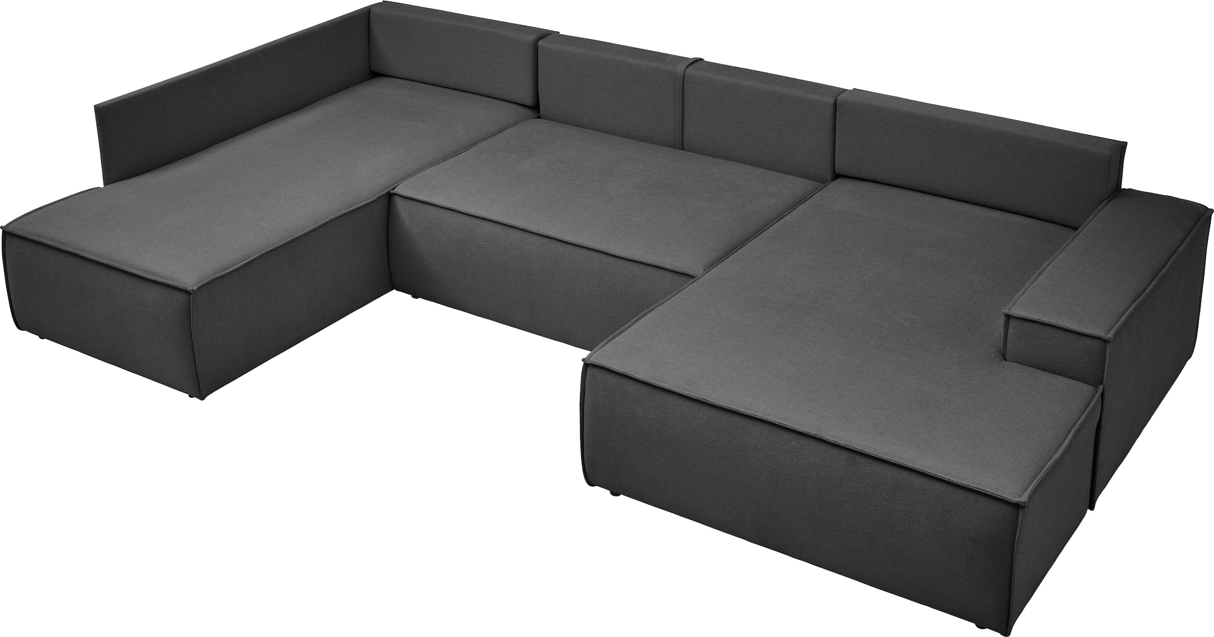 andas Wohnlandschaft »FINNLEY U-Form XXL 329 cm, Schlafsofa, Schlaffunktion m. Bettkasten«, (194/139 cm), Bouclé, Struktur und Cord