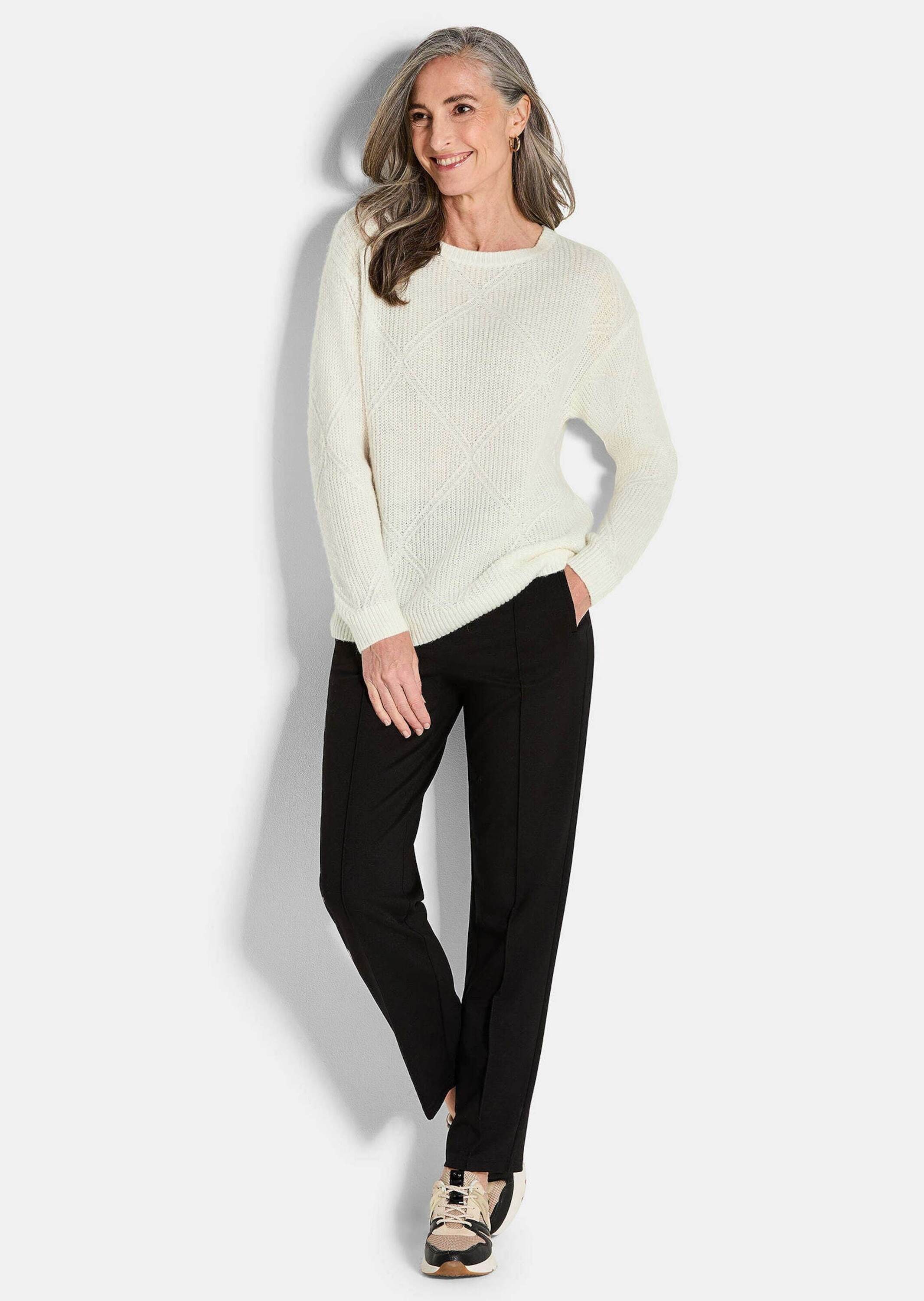 GOLDNER Rundhalspullover »Kurzgröße Pullover aus leichtem Strick«