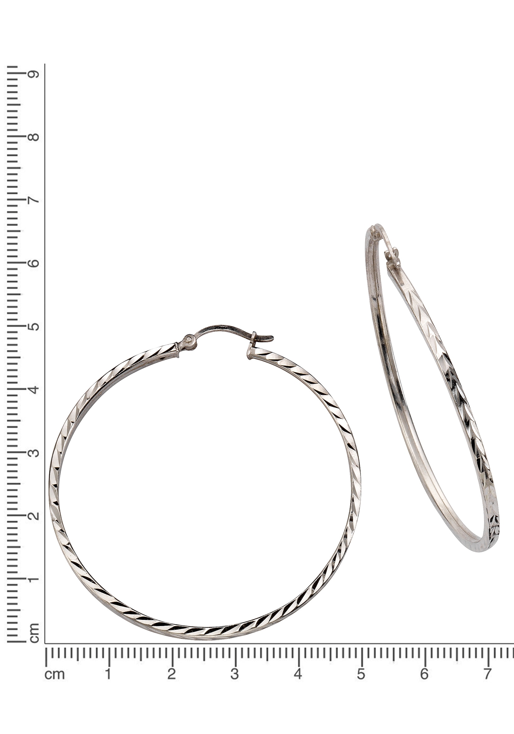 Firetti Paar Creolen »Schmuck Geschenk Silber 925 glänzendes Design diamantiert«