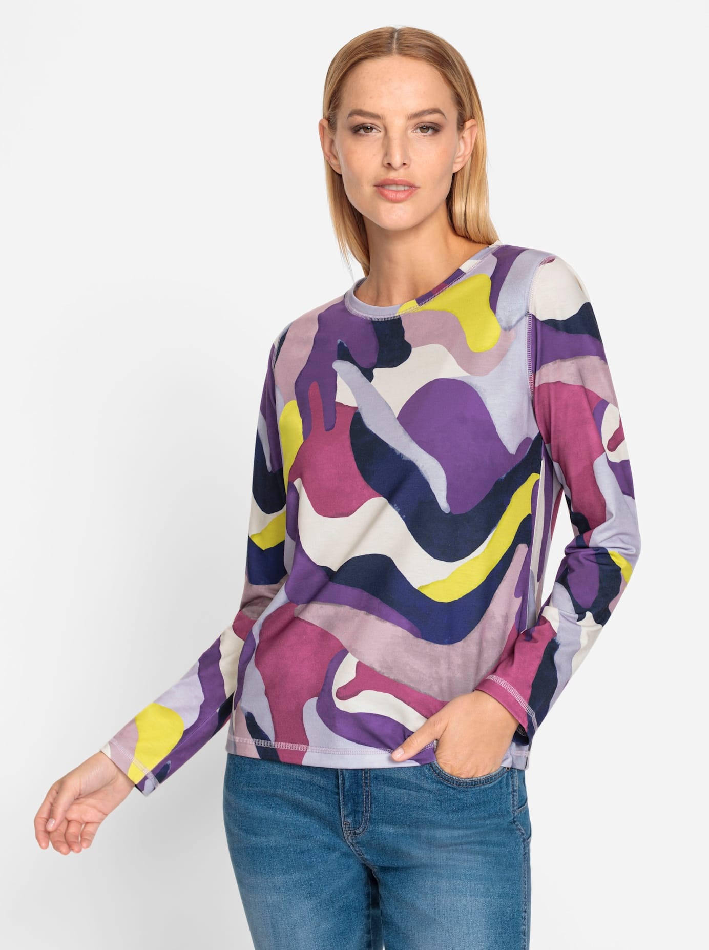 heine Langarmshirt »Druck-Shirt«, (1 tlg.)