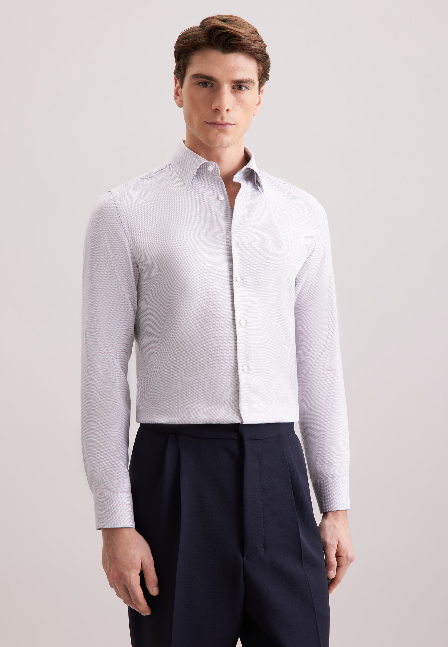 Seidensticker Herren Businesshemd »Schwarze Rose« Slim 1/1 Covered-Button-Down-Kragen Struktur, Größe XS (36)