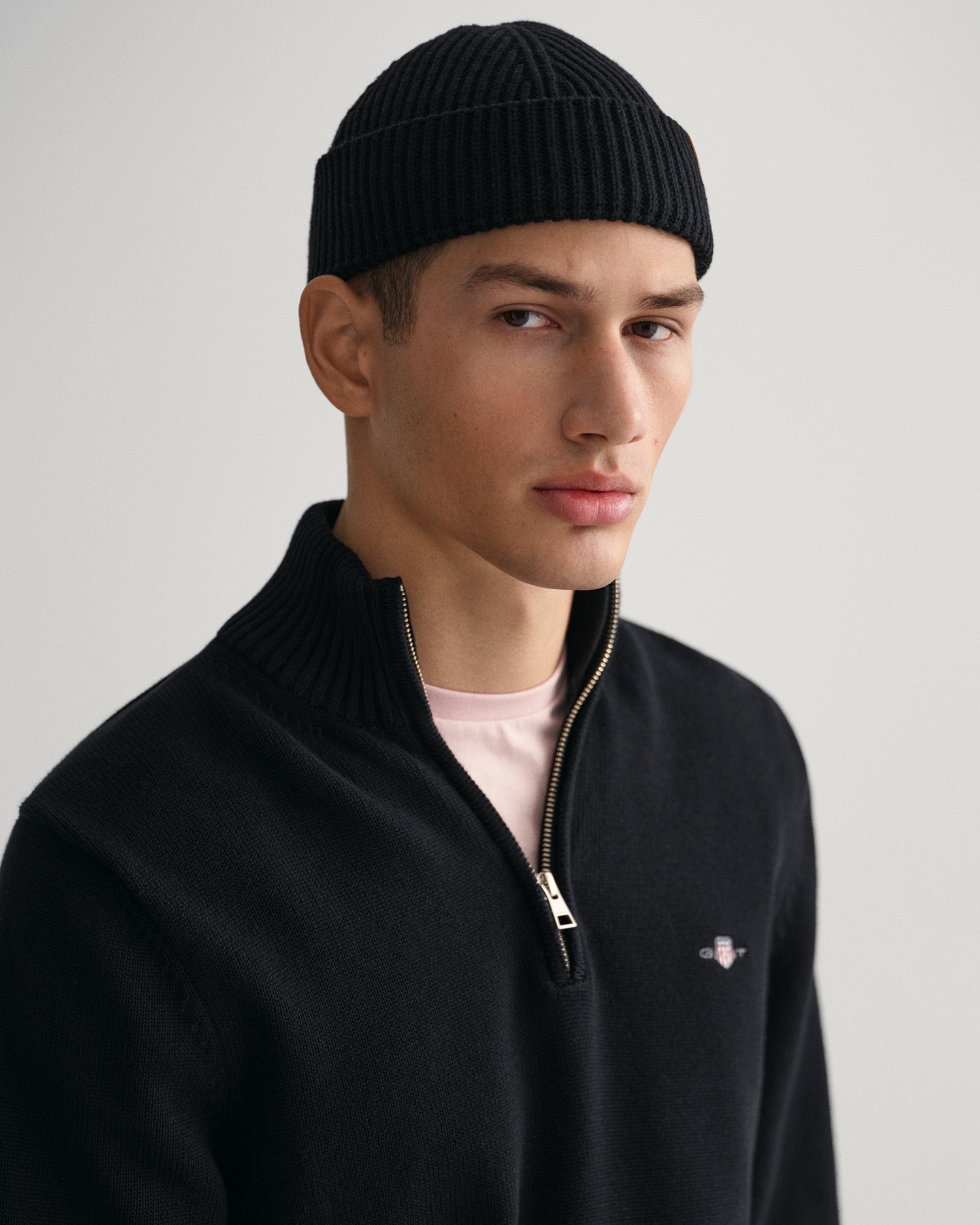 Gant Troyer »CASUAL COTTON HALF ZIP« mit grafischer Logostickerei auf der Brust