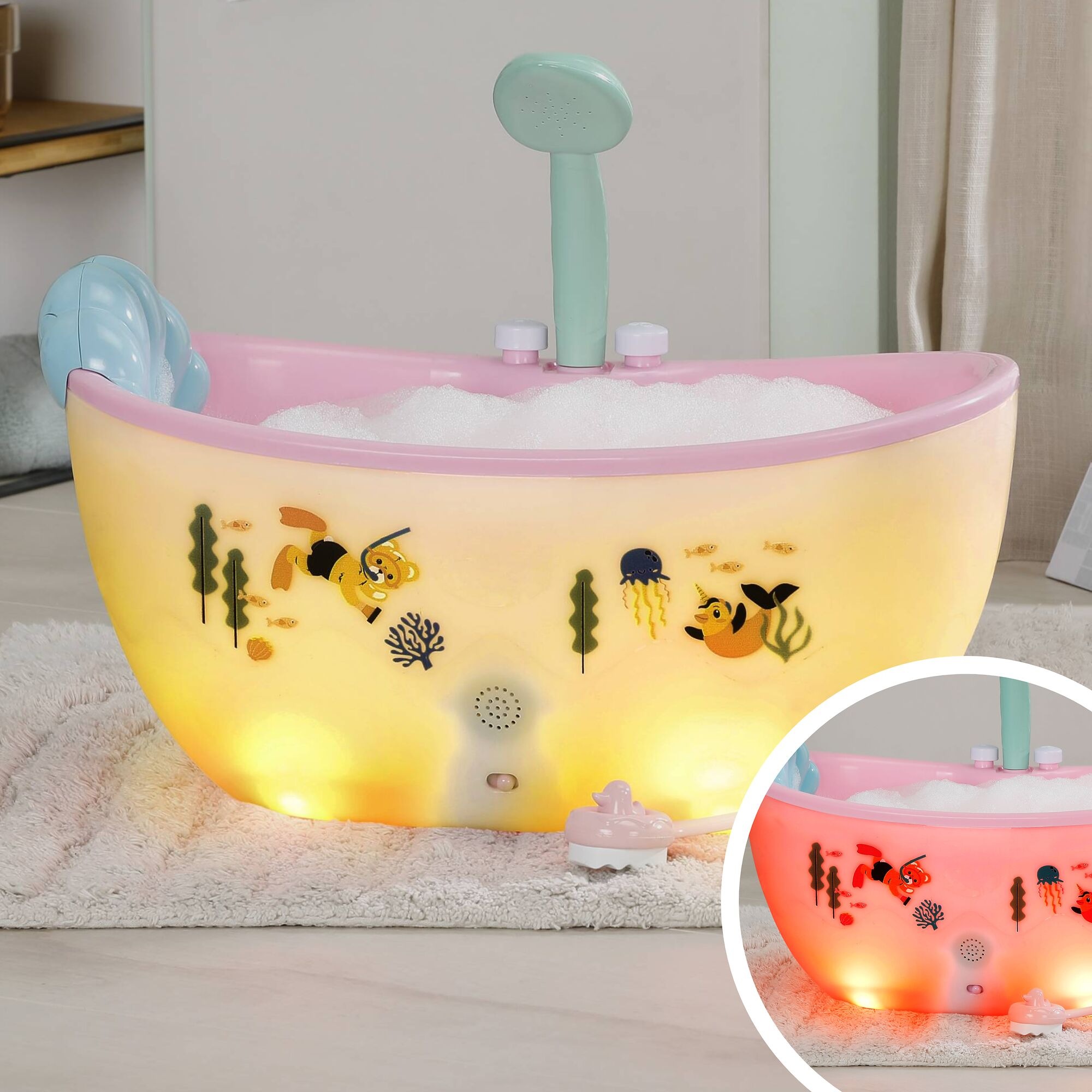 Baby Born Puppen Badewanne mit Licht- u. Soundeffekten; passend für Click & Play BABY born Puppen