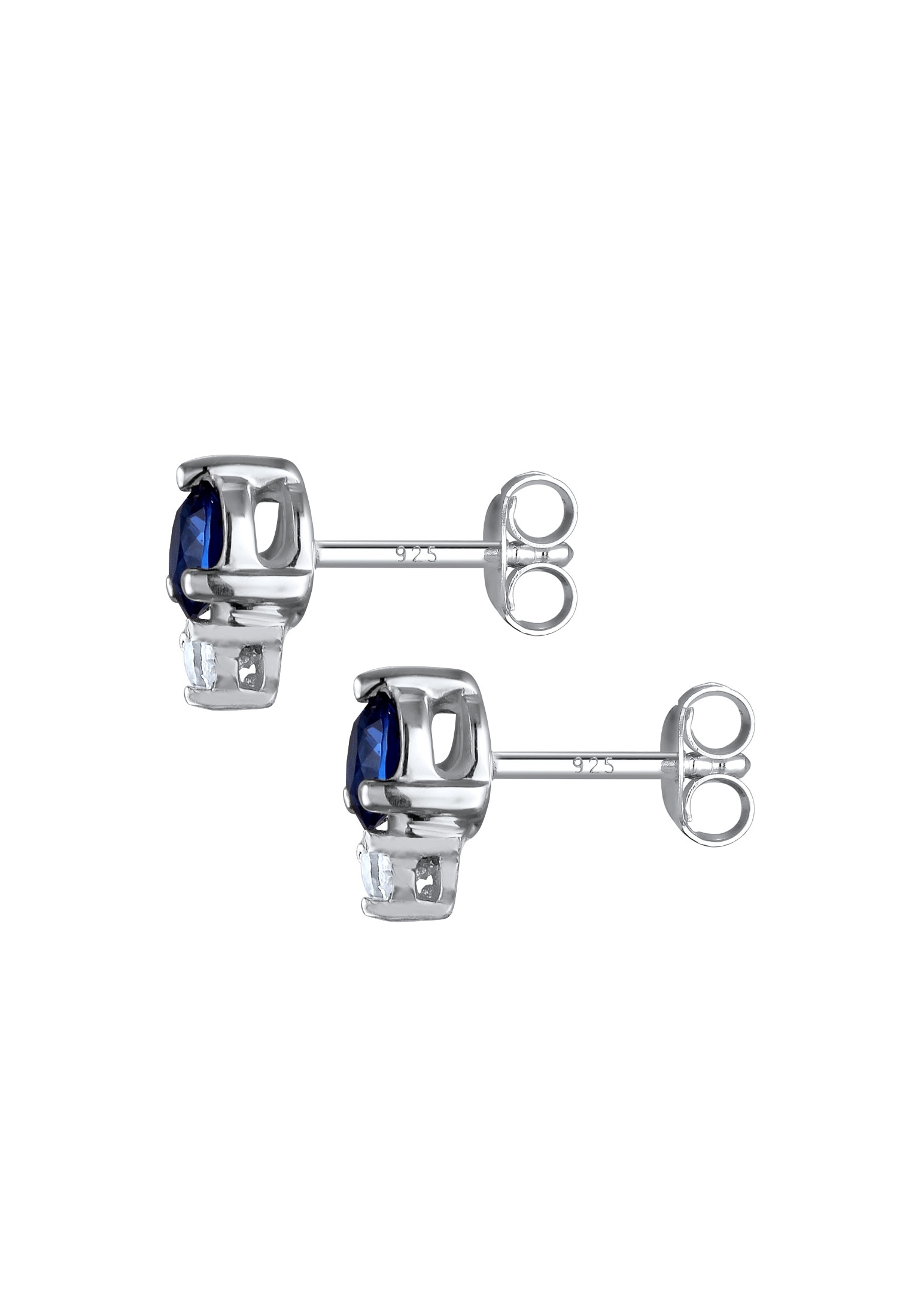 Elli Paar Ohrstecker »Ohrringe Zirkonia Synthetischer Saphir Blau 925 Sterling Silber«