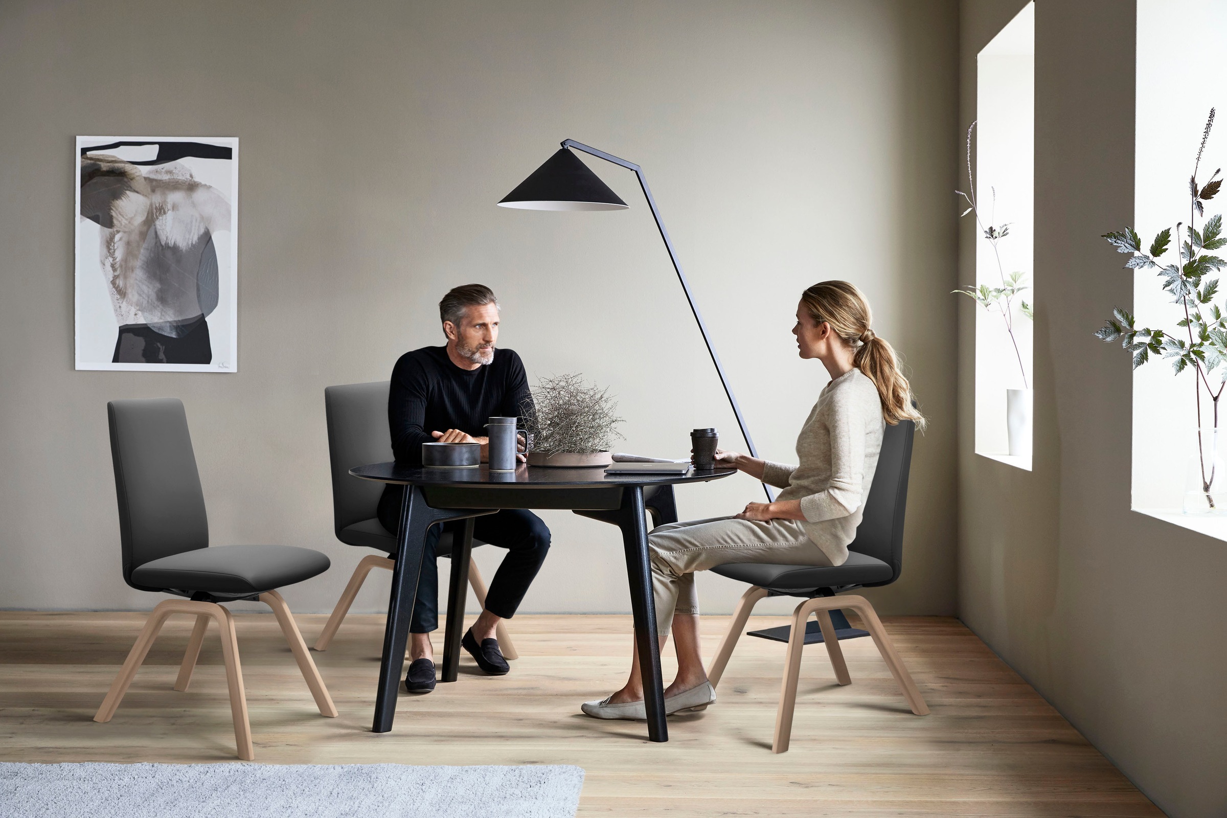 Stressless® Polsterstuhl »Laurel«, Leder BATICK, Low Back, Größe L, mit schräggestellten Beinen in Eiche natur