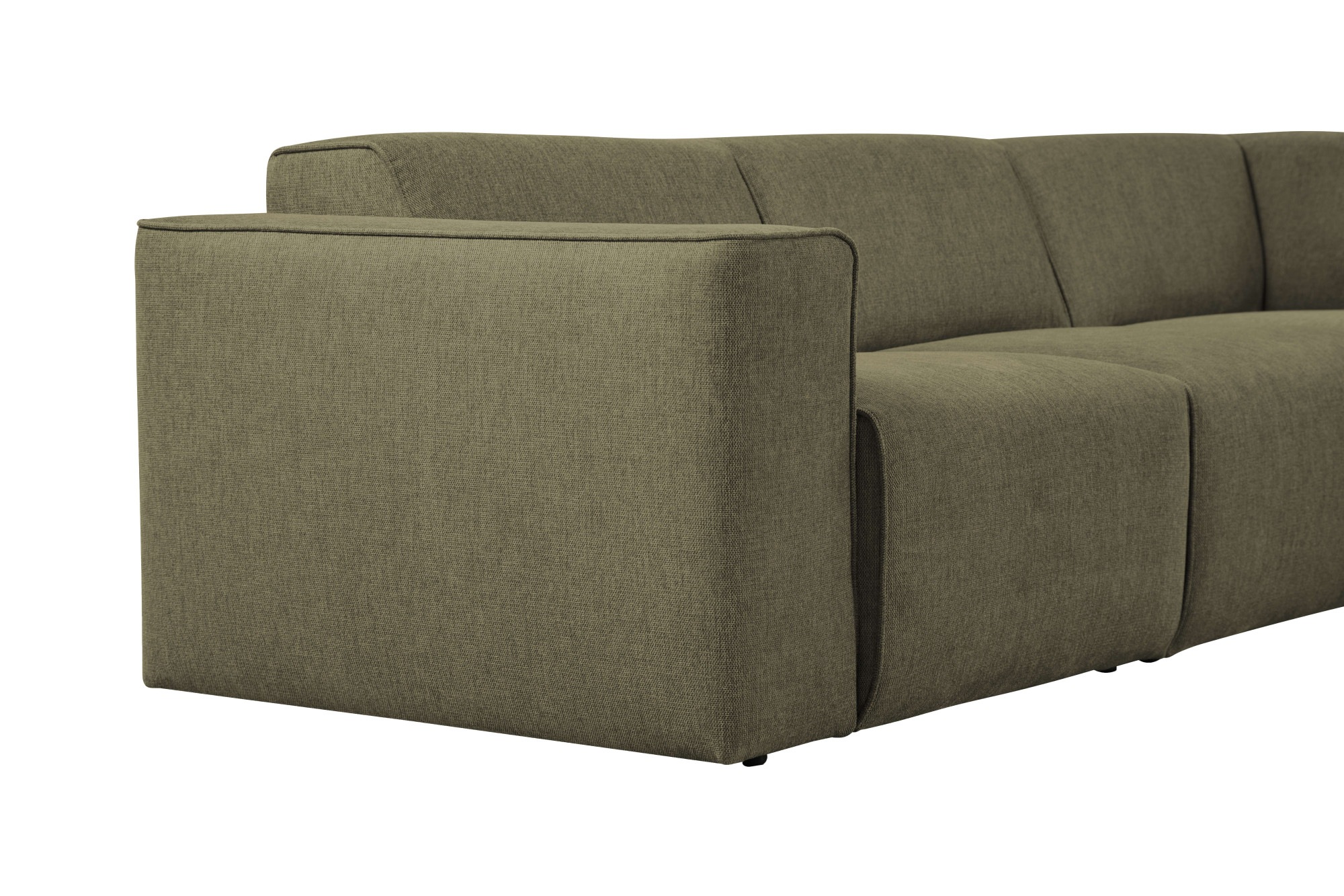 andas Ecksofa »Noord mit Kedernaht, Breite 282 cm«, Cord, Struktur, Webstoff, mit Wellenunterfederung, Massivholzrahmen
