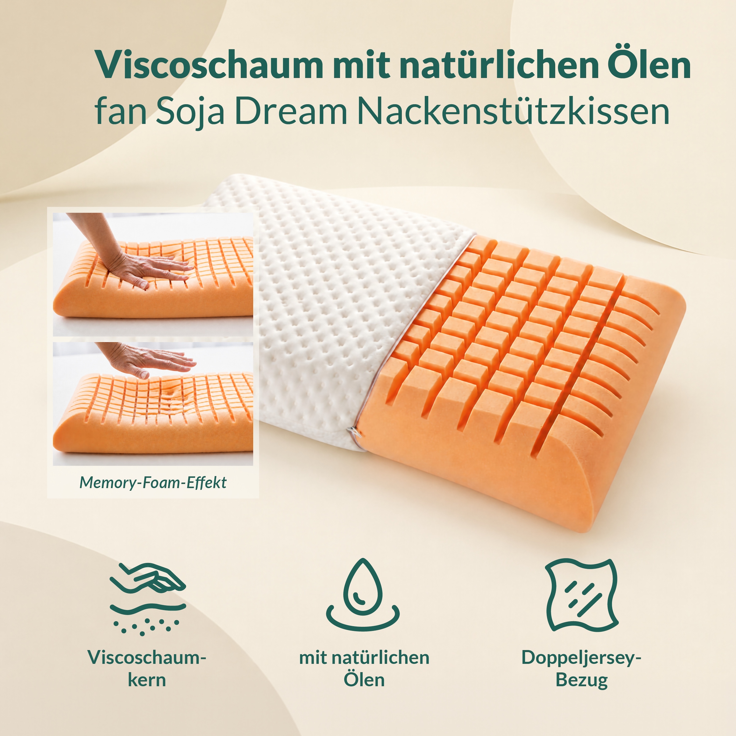 fan Nackenstützkissen »Soja Dream« Füllung: Viscoschaum 1 Stk. tlg. Wellness für den Nacken