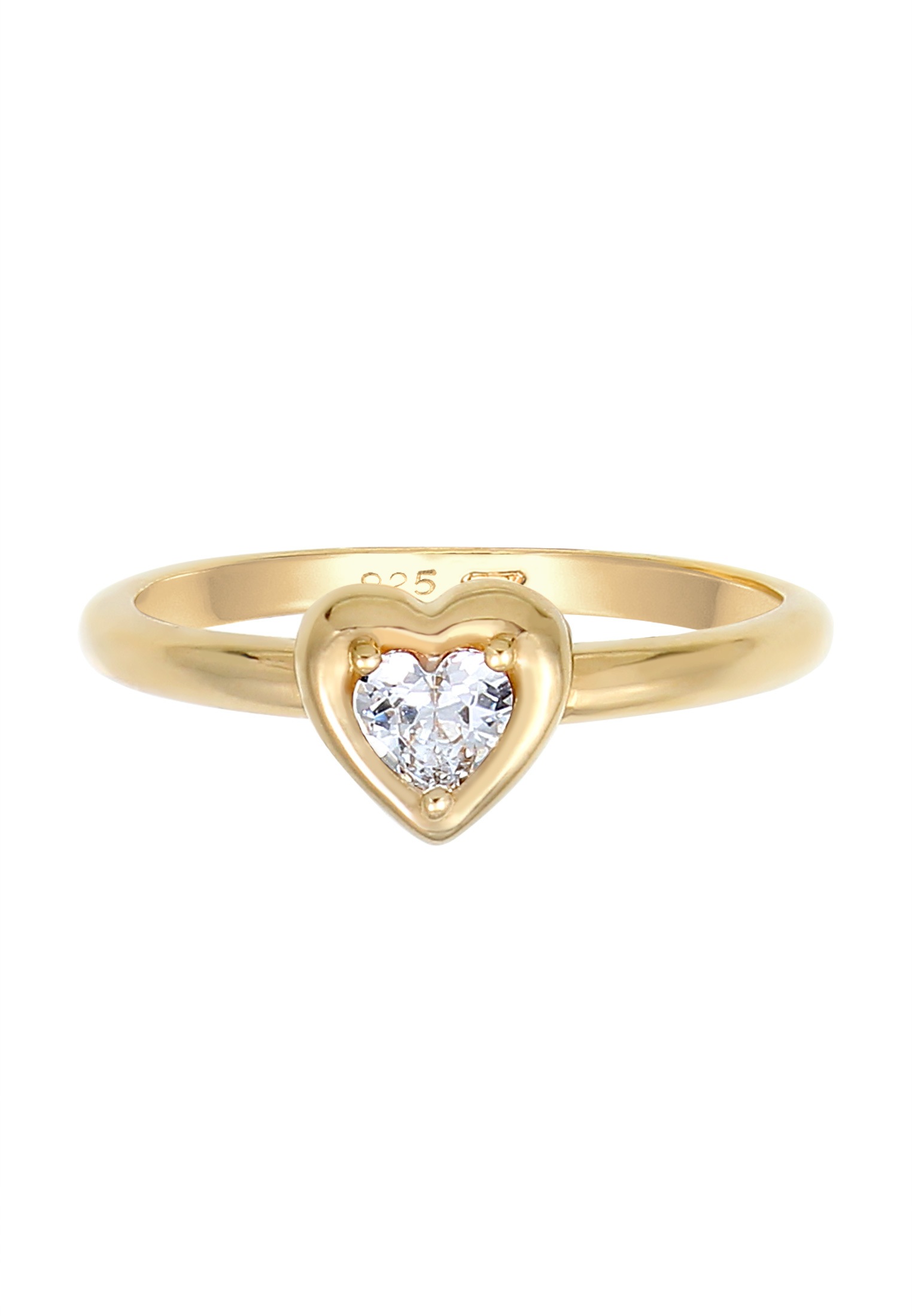 Elli Silberring »Ring Ring Herz Zirkonia Funkelnd Liebe 925 Silber«