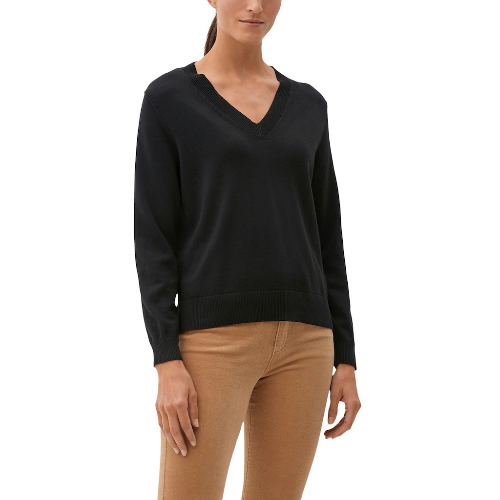 s.Oliver V-Ausschnitt-Pullover, im legeren Look