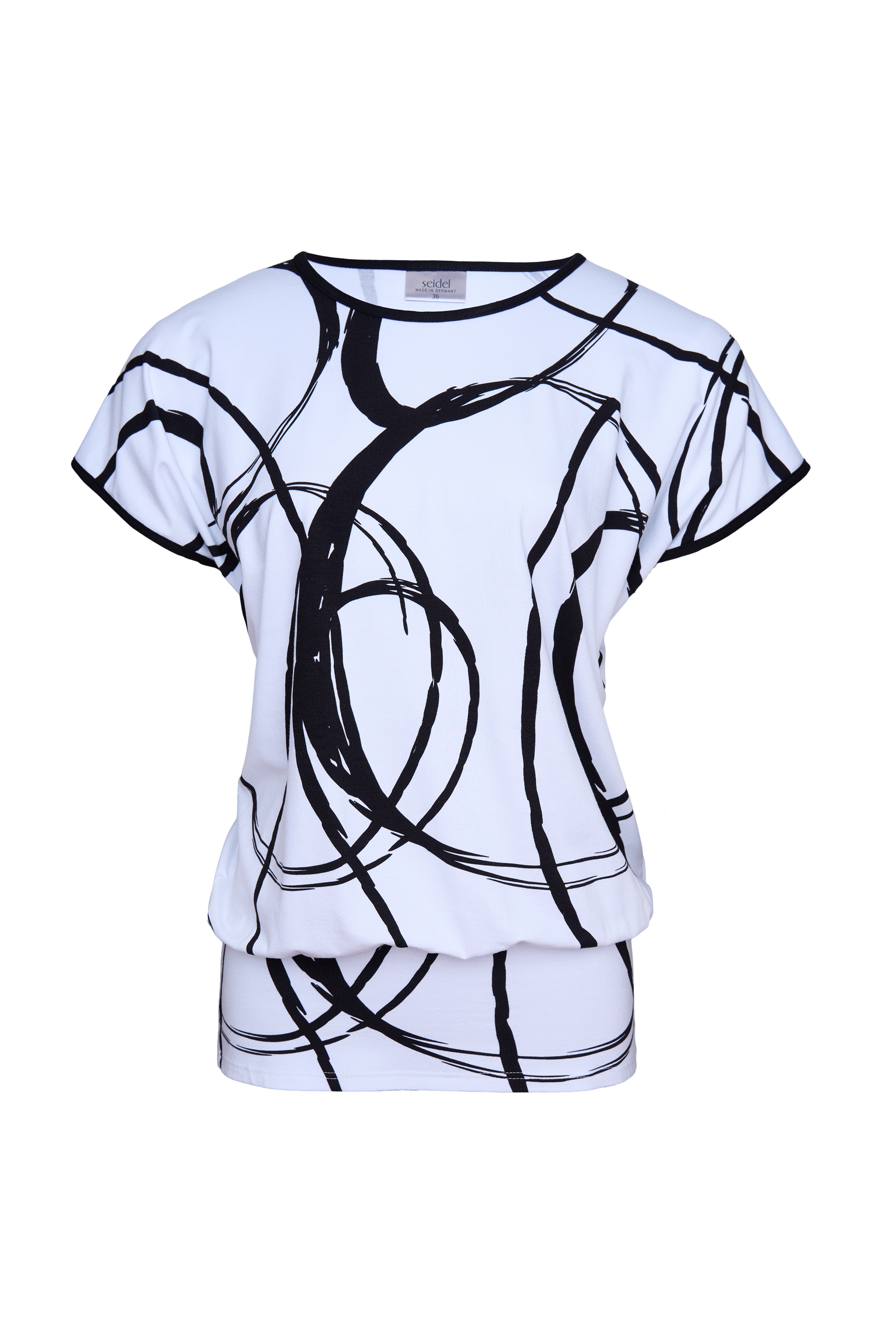 Seidel Moden Kurzarmshirt mit grafischem Muster - Rundhals  - MADE IN GERMANY