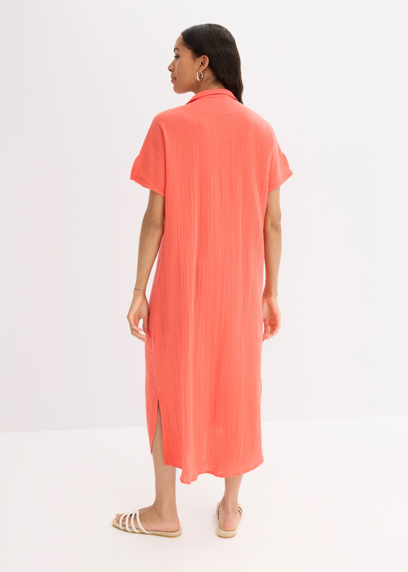 bonprix Tunikakleid Oversize-Passform, Kaftan-Schnitt, Kimonoärmel, aus Baumwolle
