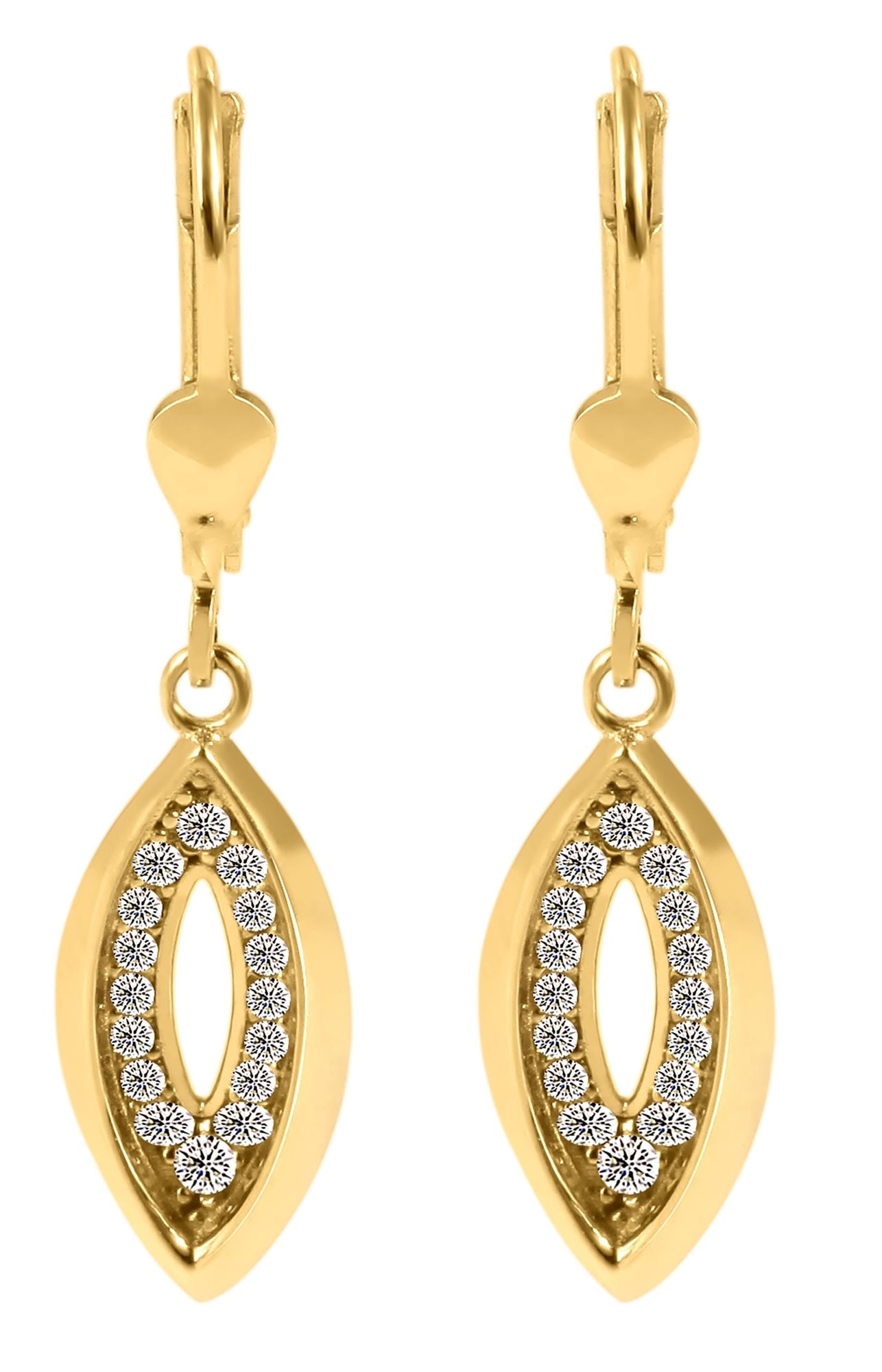 Adelia´s Paar Ohrhänger »Damen Ohrringe ¿ Ohrhänger aus 375 Gold mit Zirkonia«