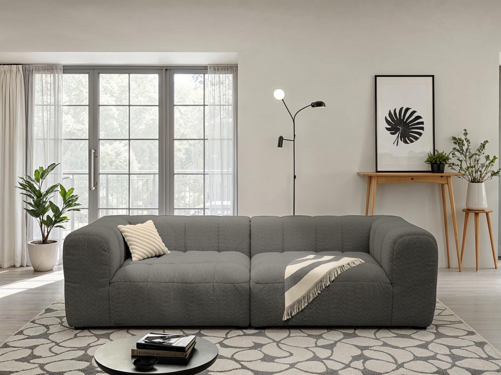 DOMO collection Big-Sofa »800019 Megasofa in 2 Breiten, Kassettensteppung, modern, Federkern«, (2 St.), Bigsofa mit Taschenfederkern und Kassettensteppung