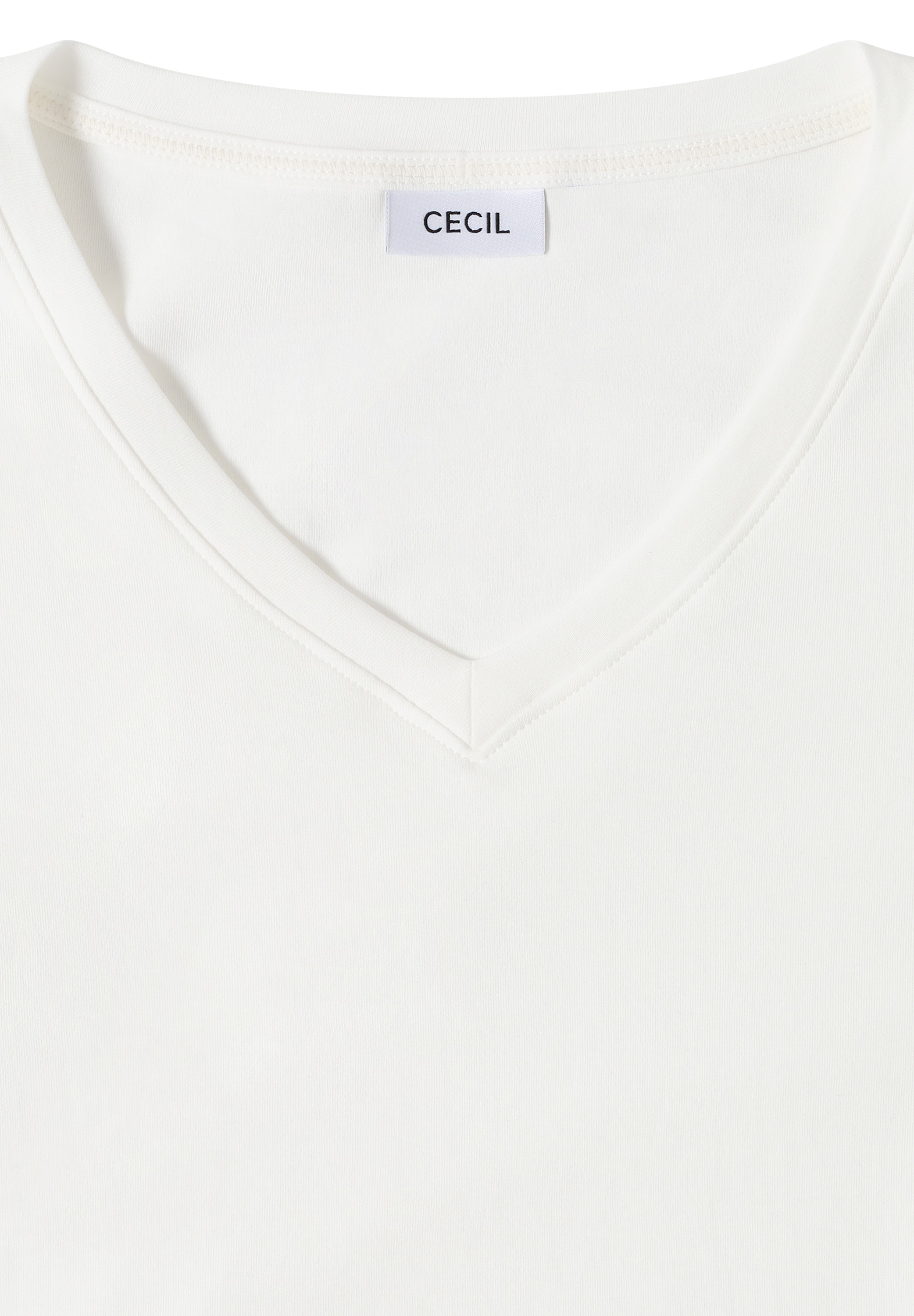 Cecil 3/4-Arm-Shirt, mit V-Ausschnitt, unifarben