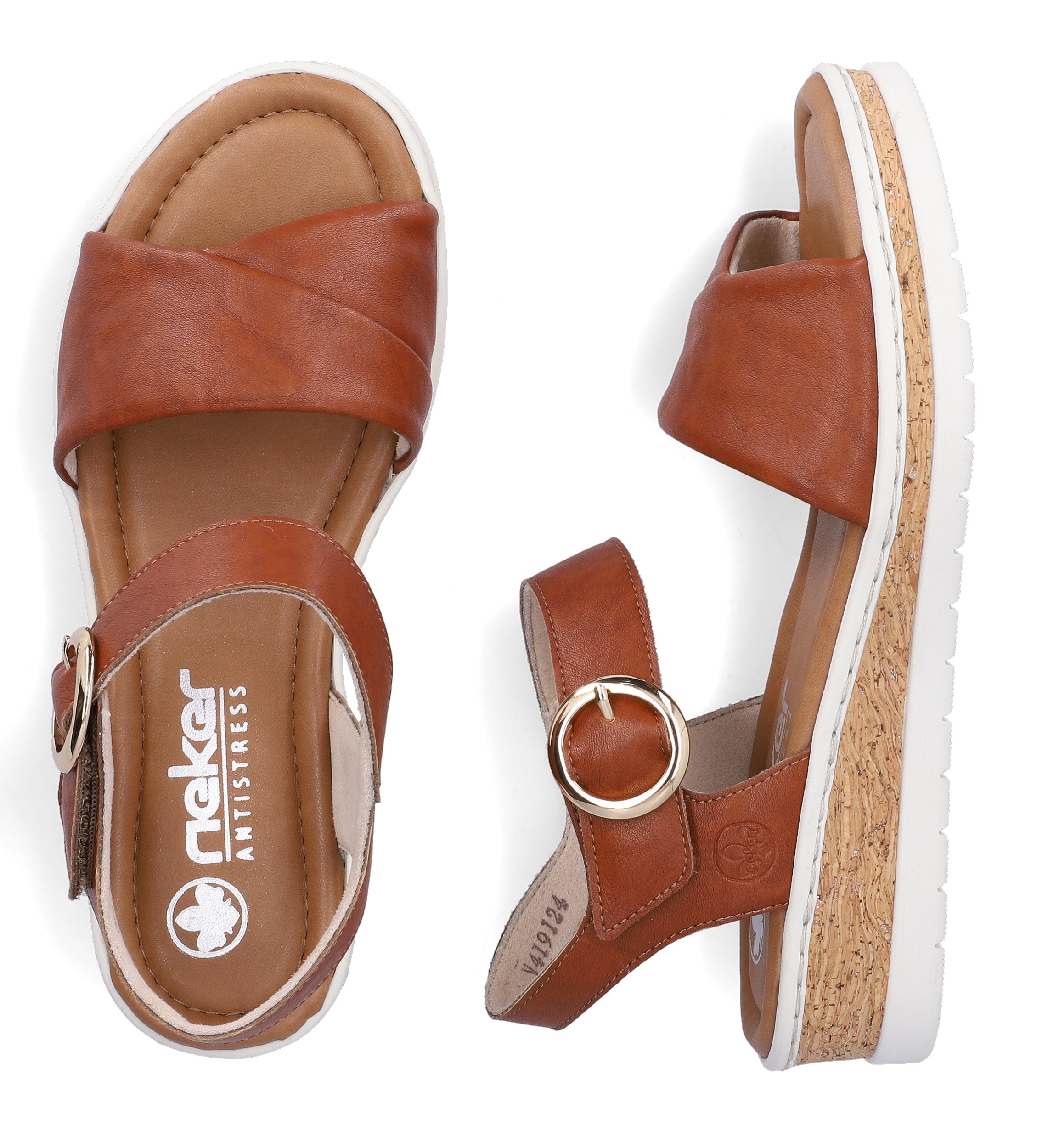 Rieker Keilsandalette  Sommerschuh, Urlaubsschuh, Sandale mit Klett