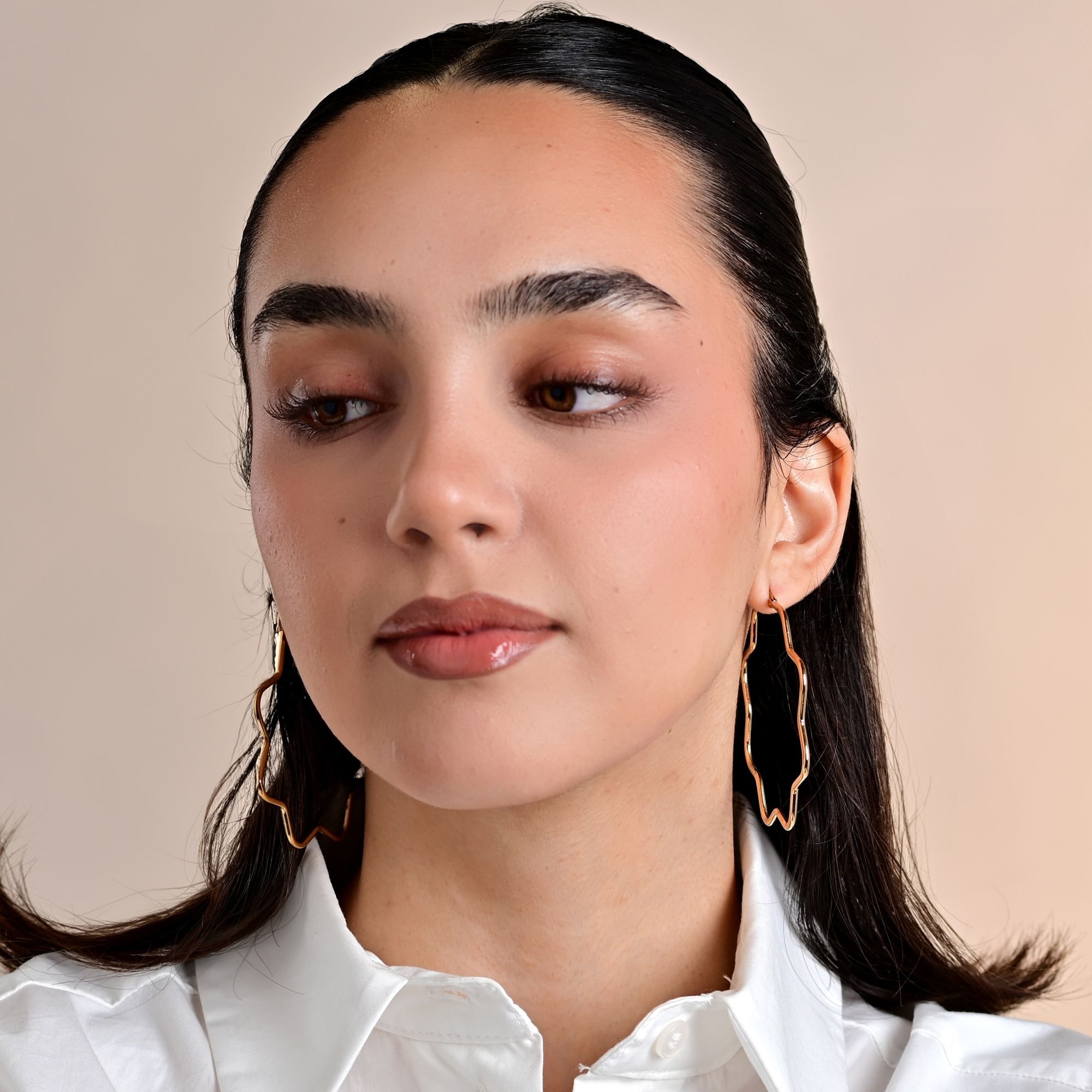 Adelia´s Paar Creolen »Damen Ohrringe ¿ Creole Blume aus Edelstahl«