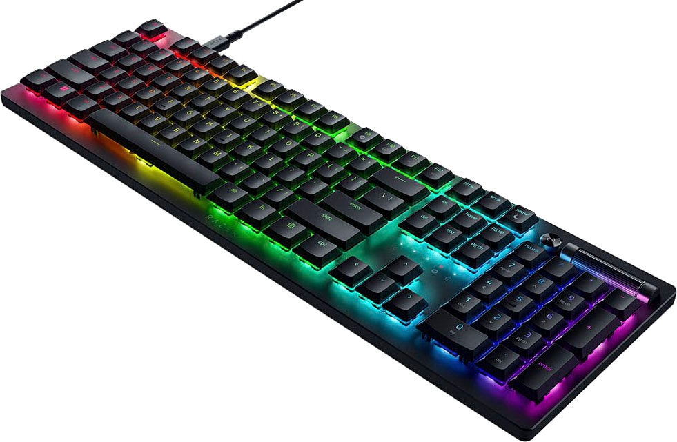 RAZER Gaming-Tastatur »Deathstalker V2«, (Gaming-Modus-Profil-Speicher-Ziffernblock-USB-Anschluss-ergonomische Form-Funktionstasten-Multimedia-Tasten-Makro-Tasten)