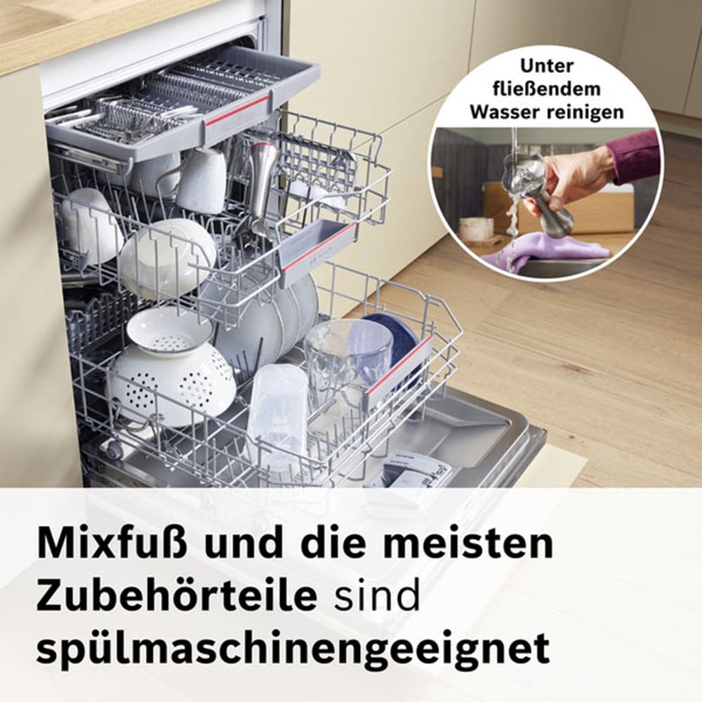 BOSCH Stabmixer »ErgoMaster Serie 8, MSM8M934, Doppelschneebesen, Becher, Zerkleinerer« 1500 W 6 Klingen Edelstahl, Spiralkabel, Keramikkupplung, luftgekühlter Motor
