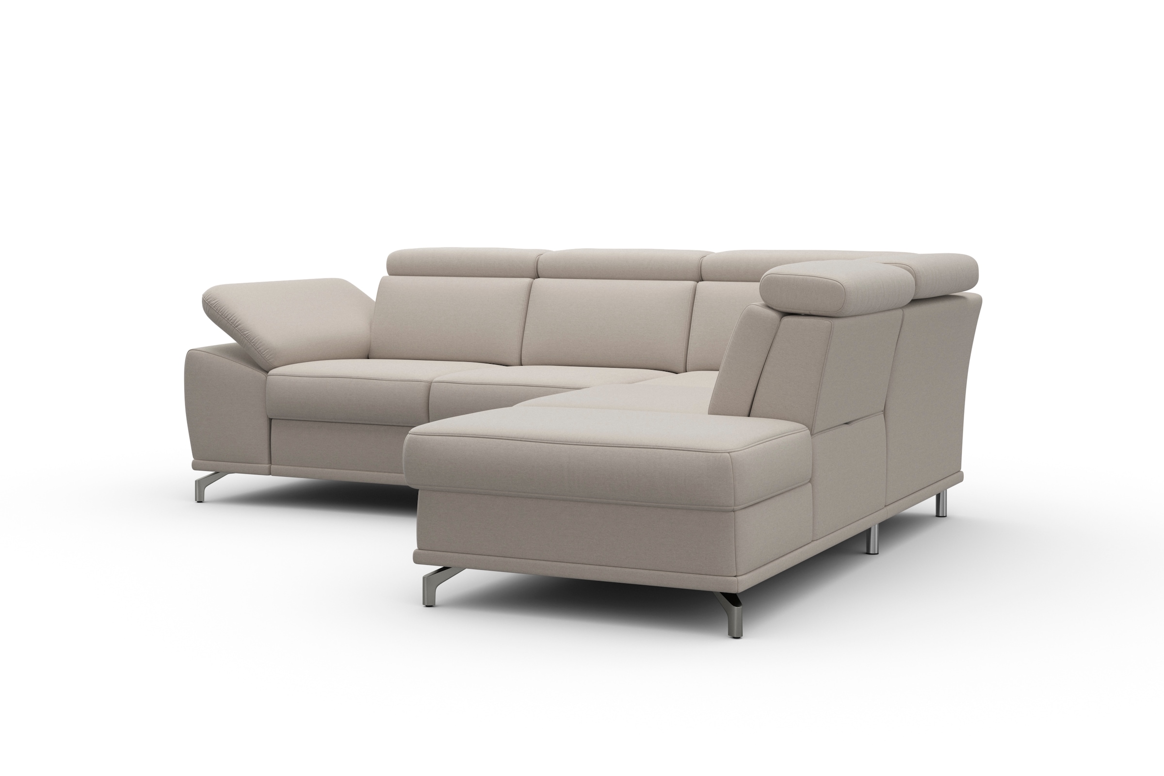 sit&more Ecksofa »Cabrio L-Form, B: 274 cm, mit Sitztiefen-, Arm- & Kopfteilverstellung« 3 Nierenkissen, Federkern, optional Bettfunktion und Stauraum