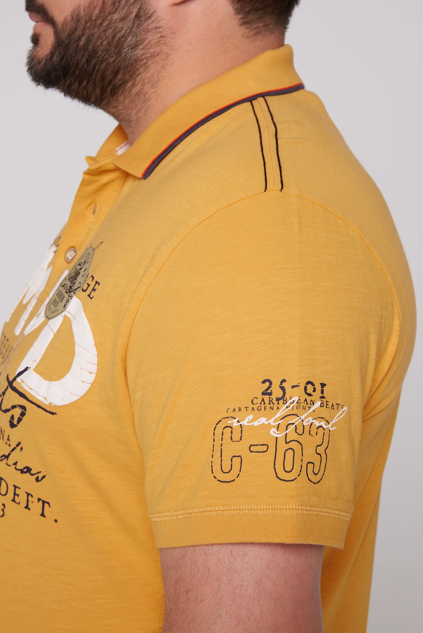 CAMP DAVID Poloshirt, mit Front- und Backprint