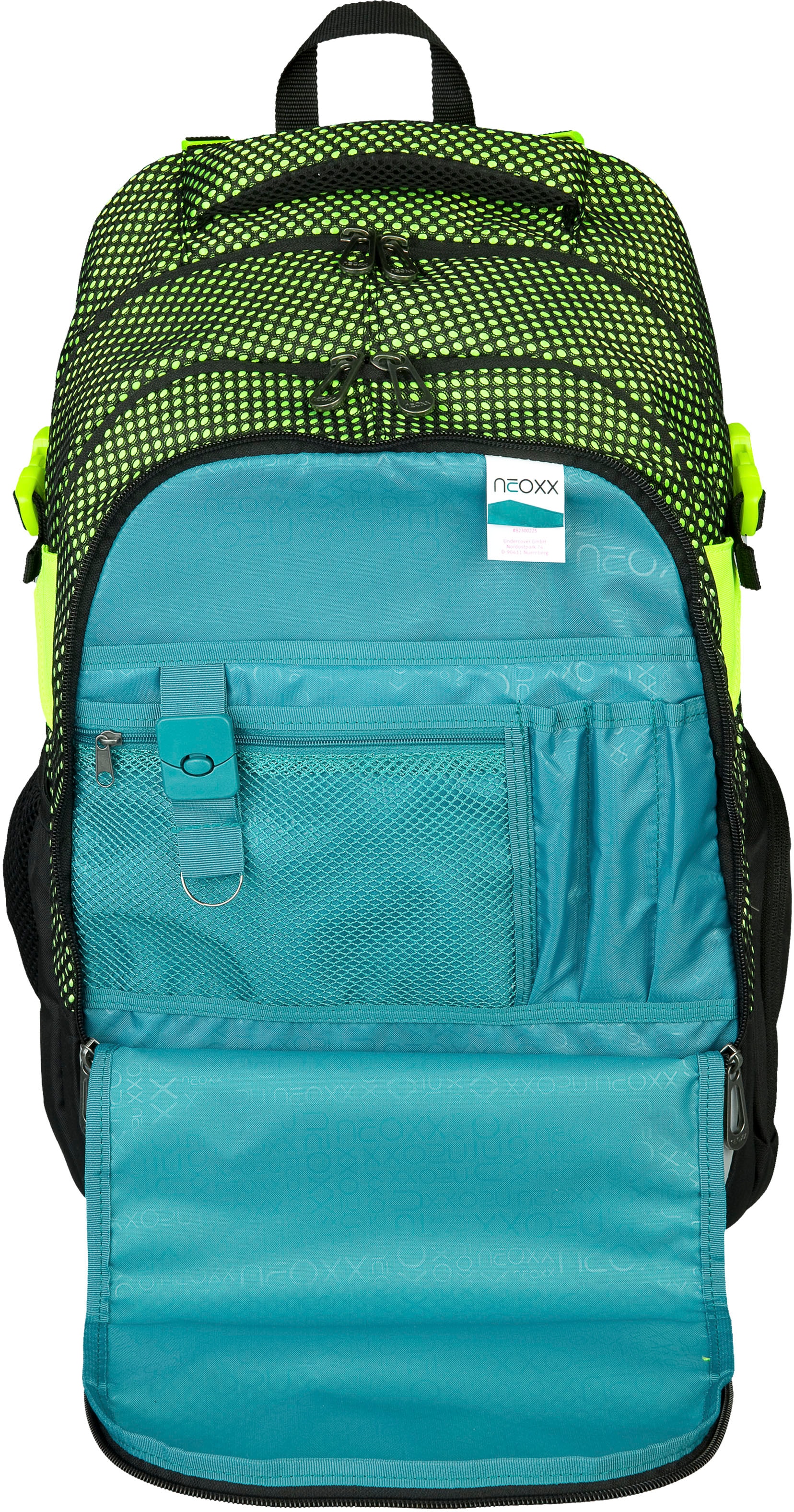 neoxx Schulrucksack »Active, All about Neon«, reflektierende Details, aus recycelten PET-Flaschen