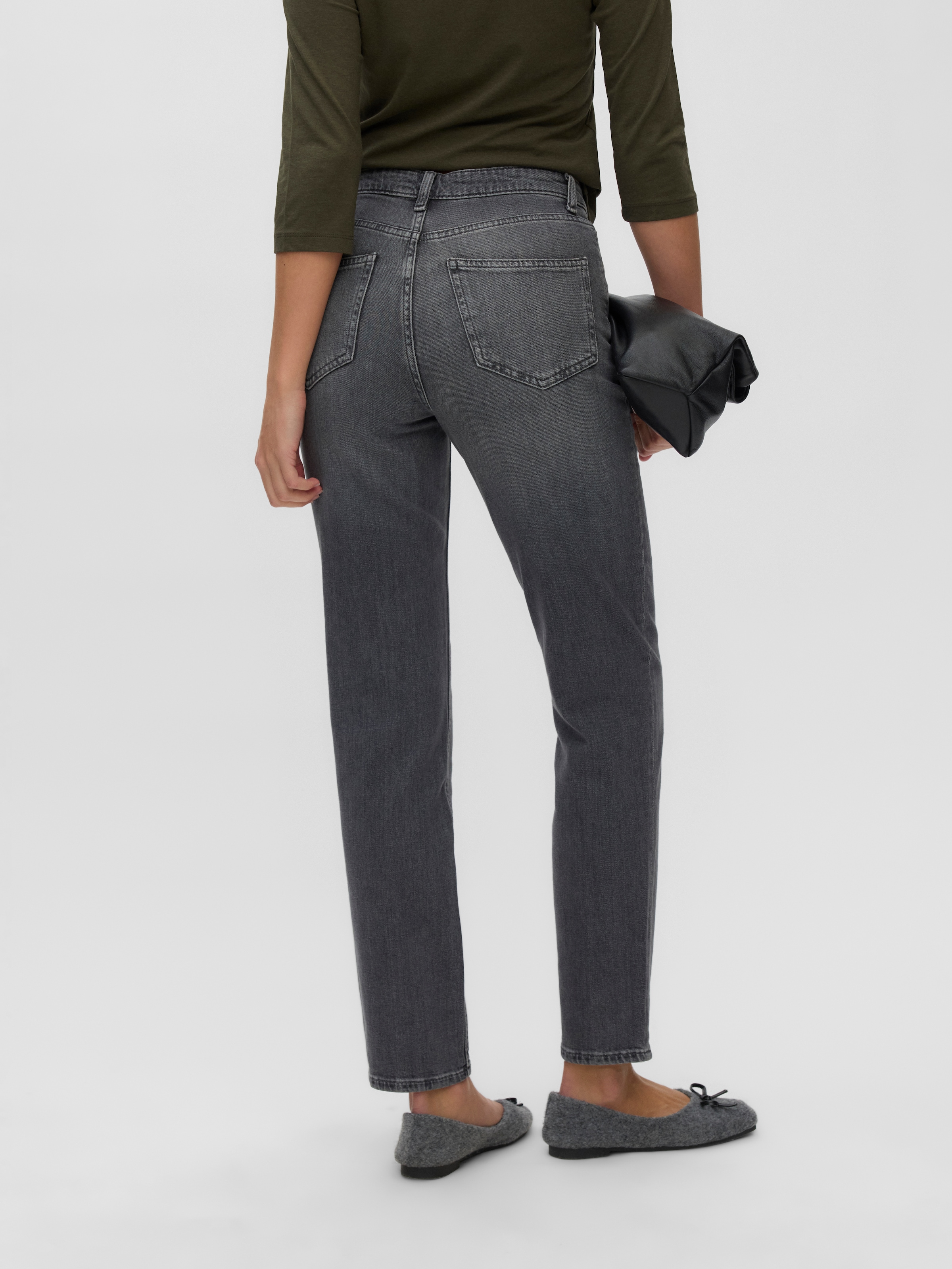 Vero Moda Mom-Jeans »VMNICKIE HR MOM JEANS BLACK MIX NOOS« Baumwollmischung, high waist, loose fit