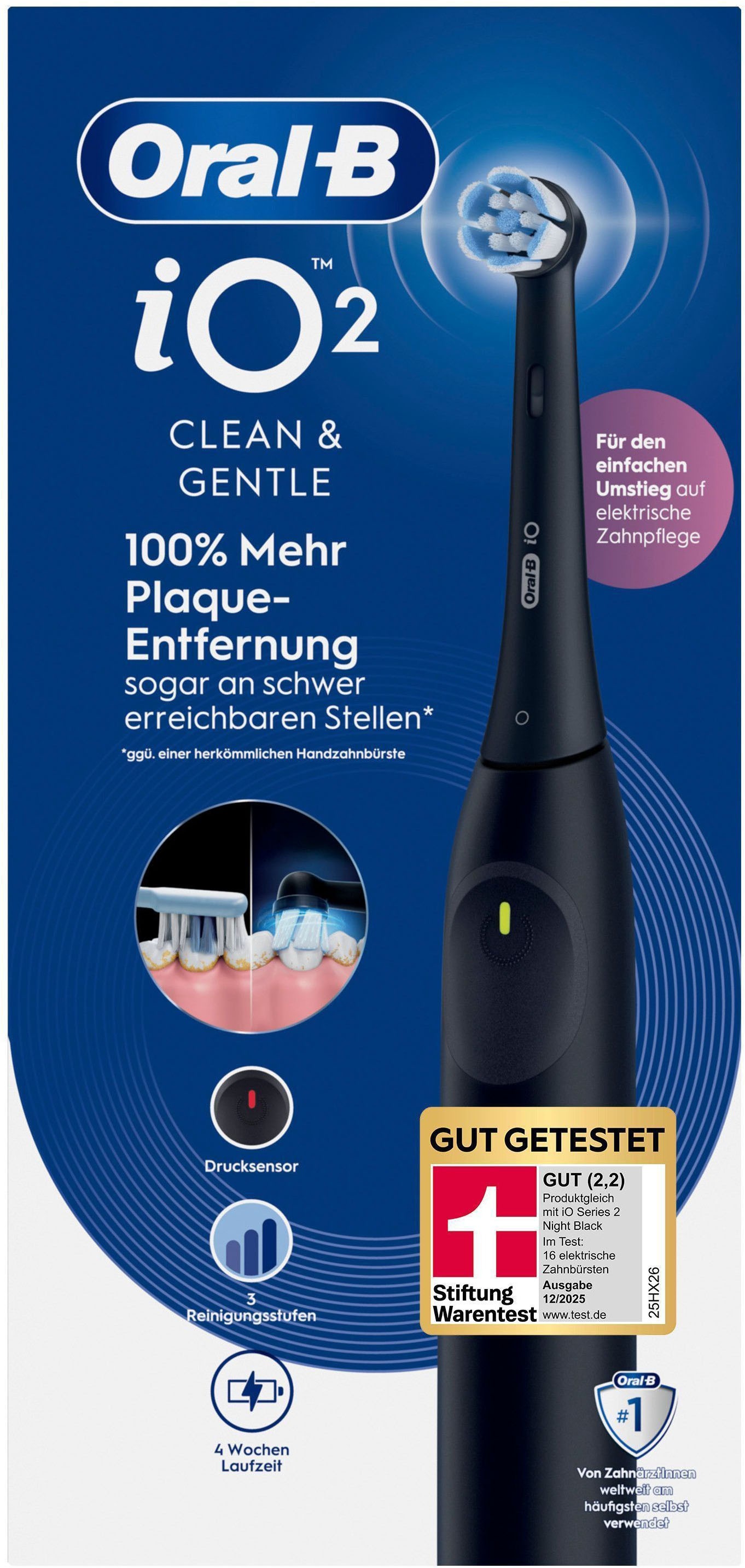 Oral-B Elektrische Zahnbürste »Oral-B iO Series 2« 1 Stk. Aufsteckbürsten für die sanfte Reinigung
