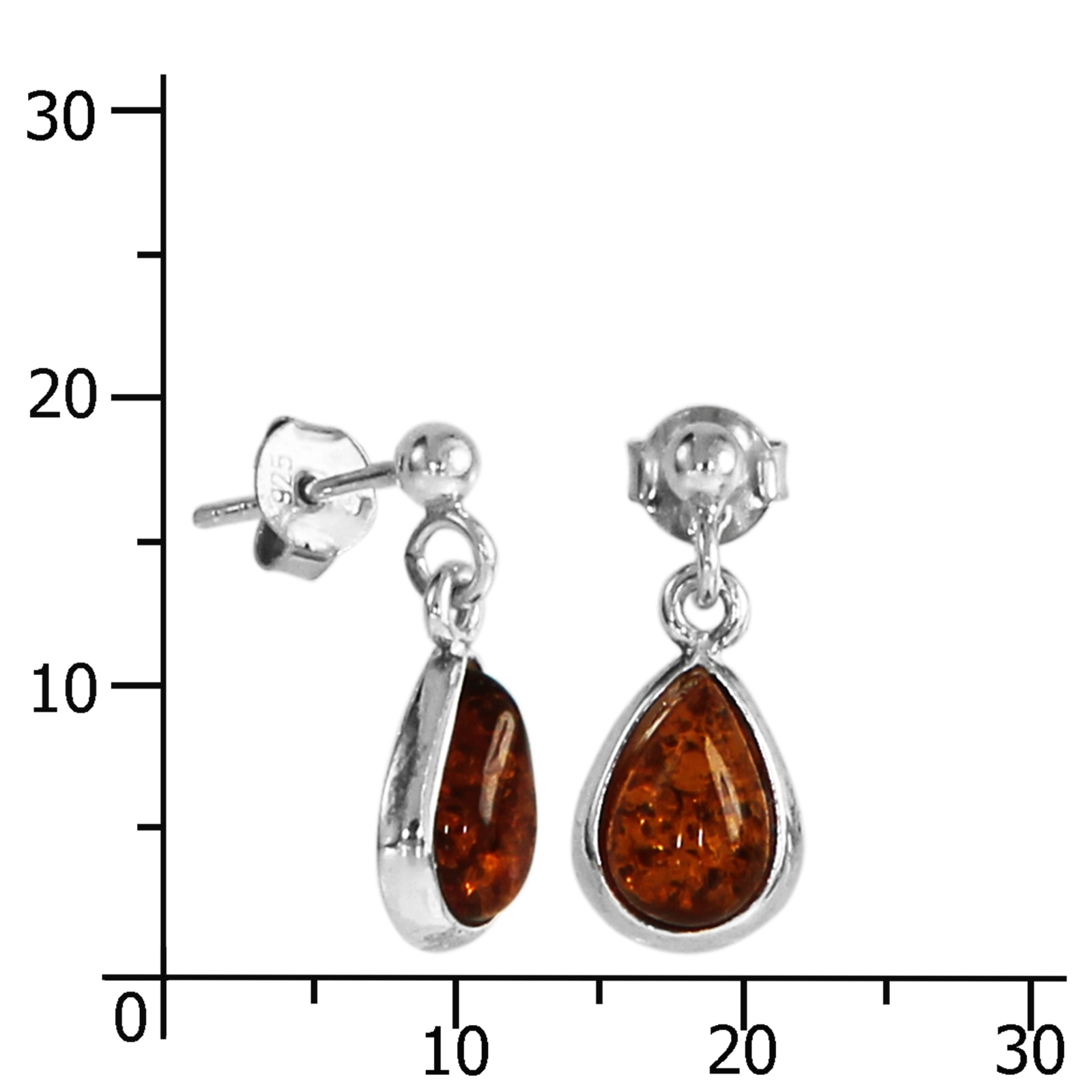 OSTSEE-SCHMUCK Paar Ohrhänger »- Classic 9 x 6 mm - Silber 925/000 - Bernstein«
