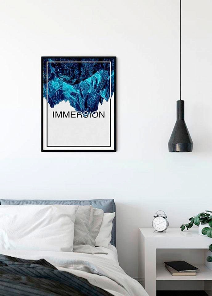 Komar Bild »Immersion Blue« Abstrakt | Sprüche & Texte 1 Stk. tlg. Wandbild zur Dekoration - ohne Rahmen