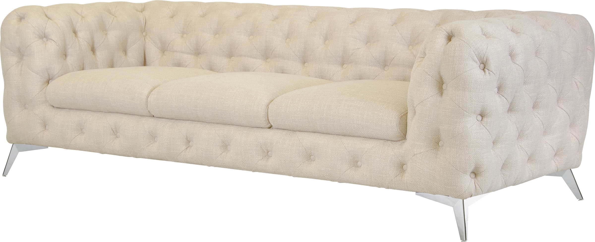 Leonique Chesterfield-Sofa »Glynis«, aufwändige Knopfheftung, moderne Chesterfield Optik, Fußfarbe wählbar