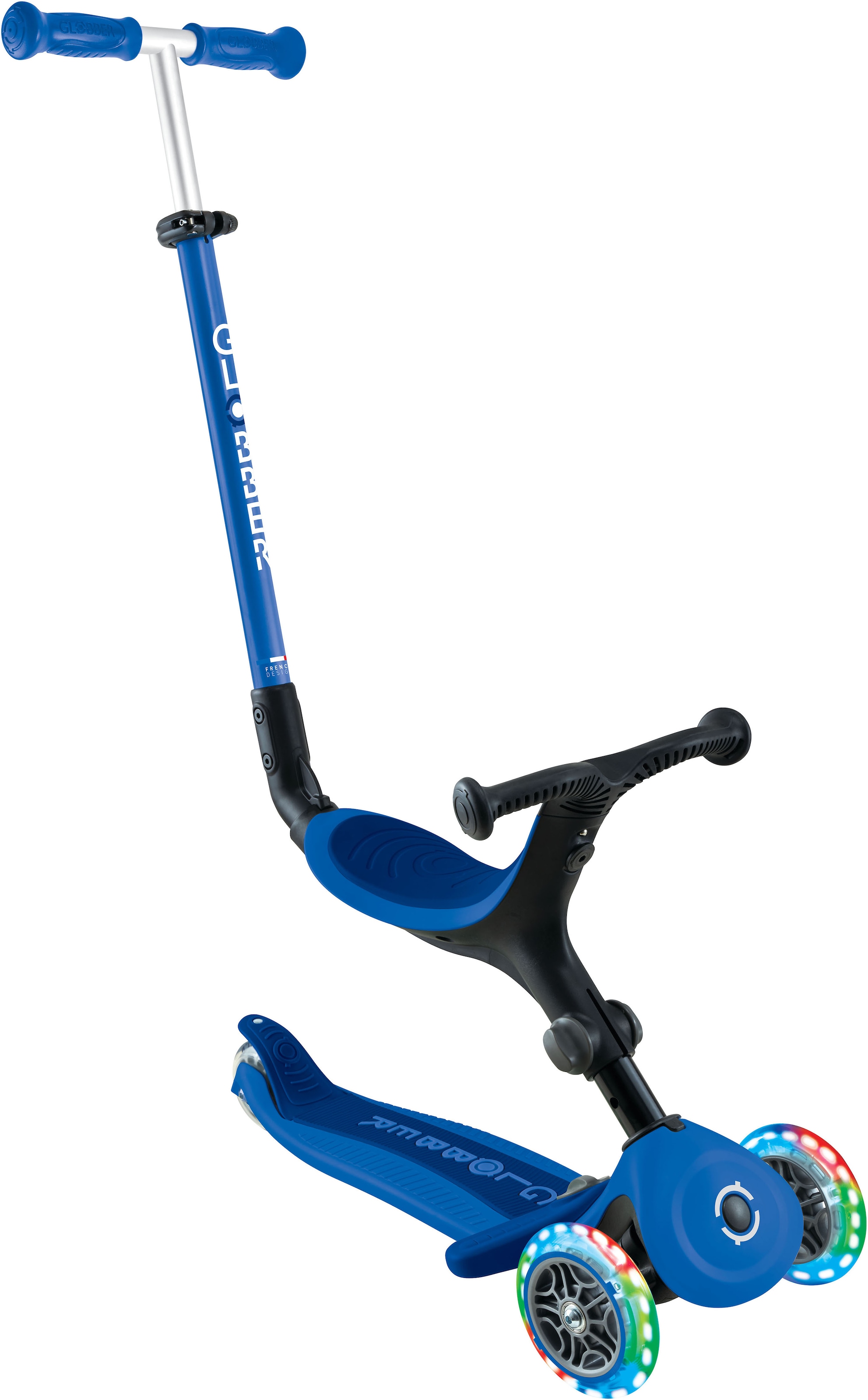 Globber Tretroller »GO-UP ACTIVE LIGHTS mit Leuchtrollen« Dreirad, Laufrad und Scooter