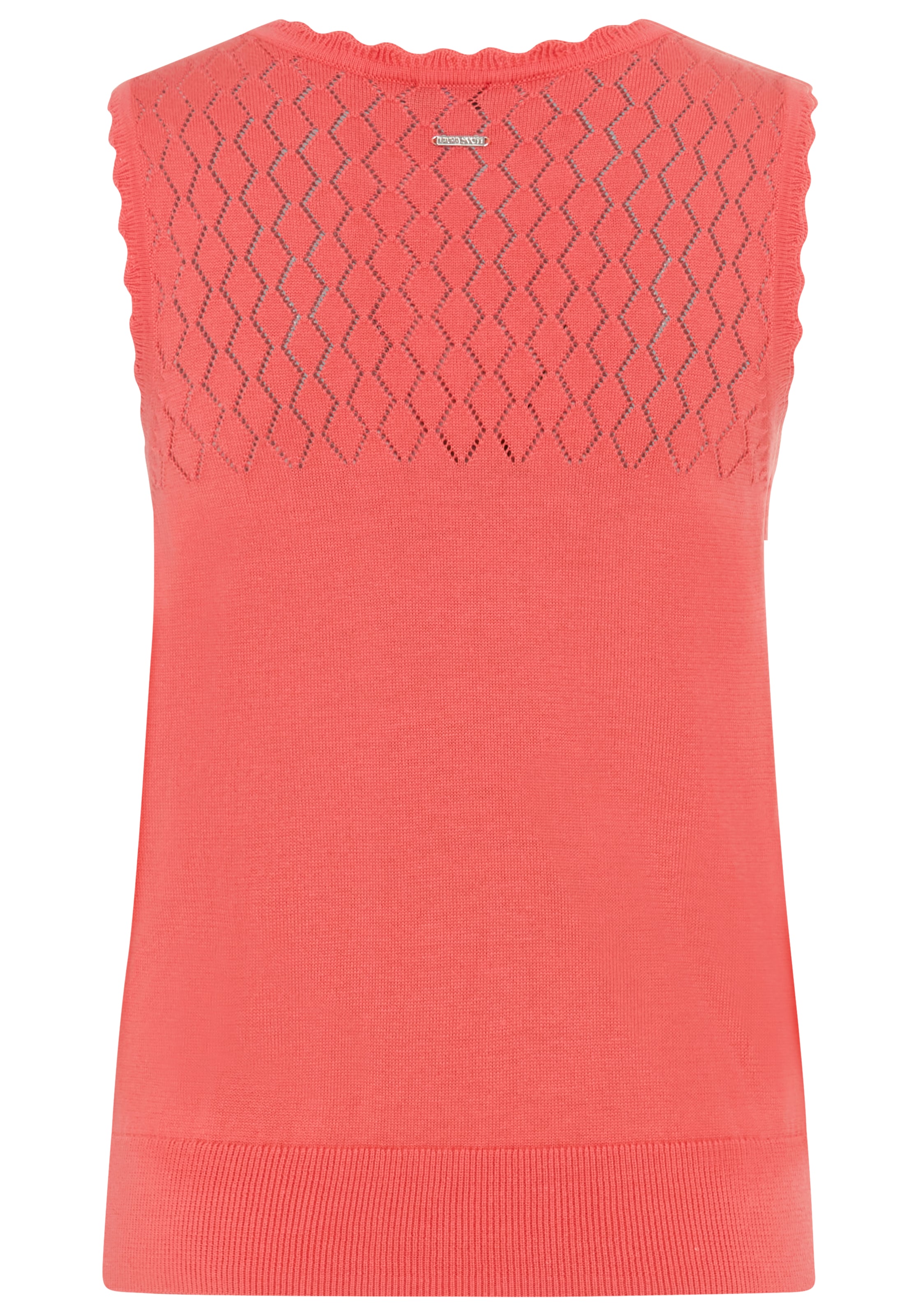 Laura Scott Stricktop mit modernem Lochstrick und femininer Wellenkante