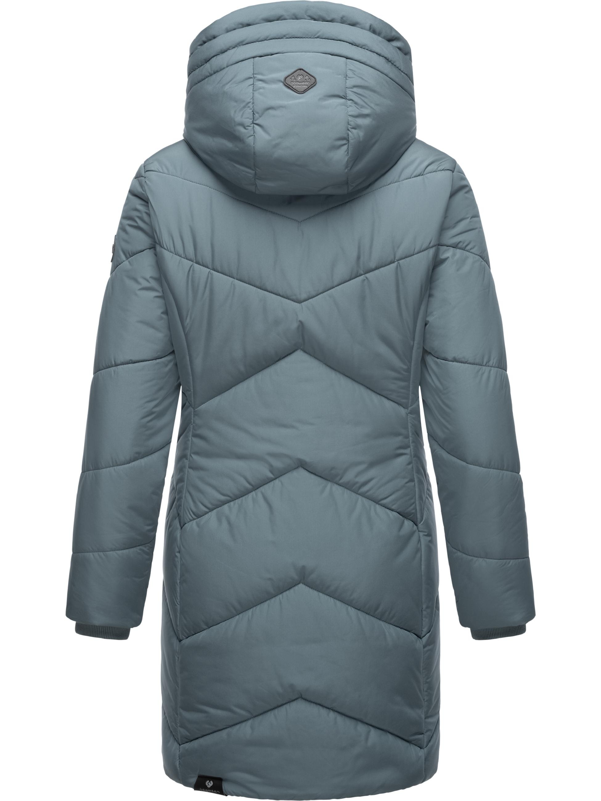 Ragwear Steppmantel »Steppmantel Novista«, Stylischer Wintermantel mit zick zack Muster und großer Kapuze