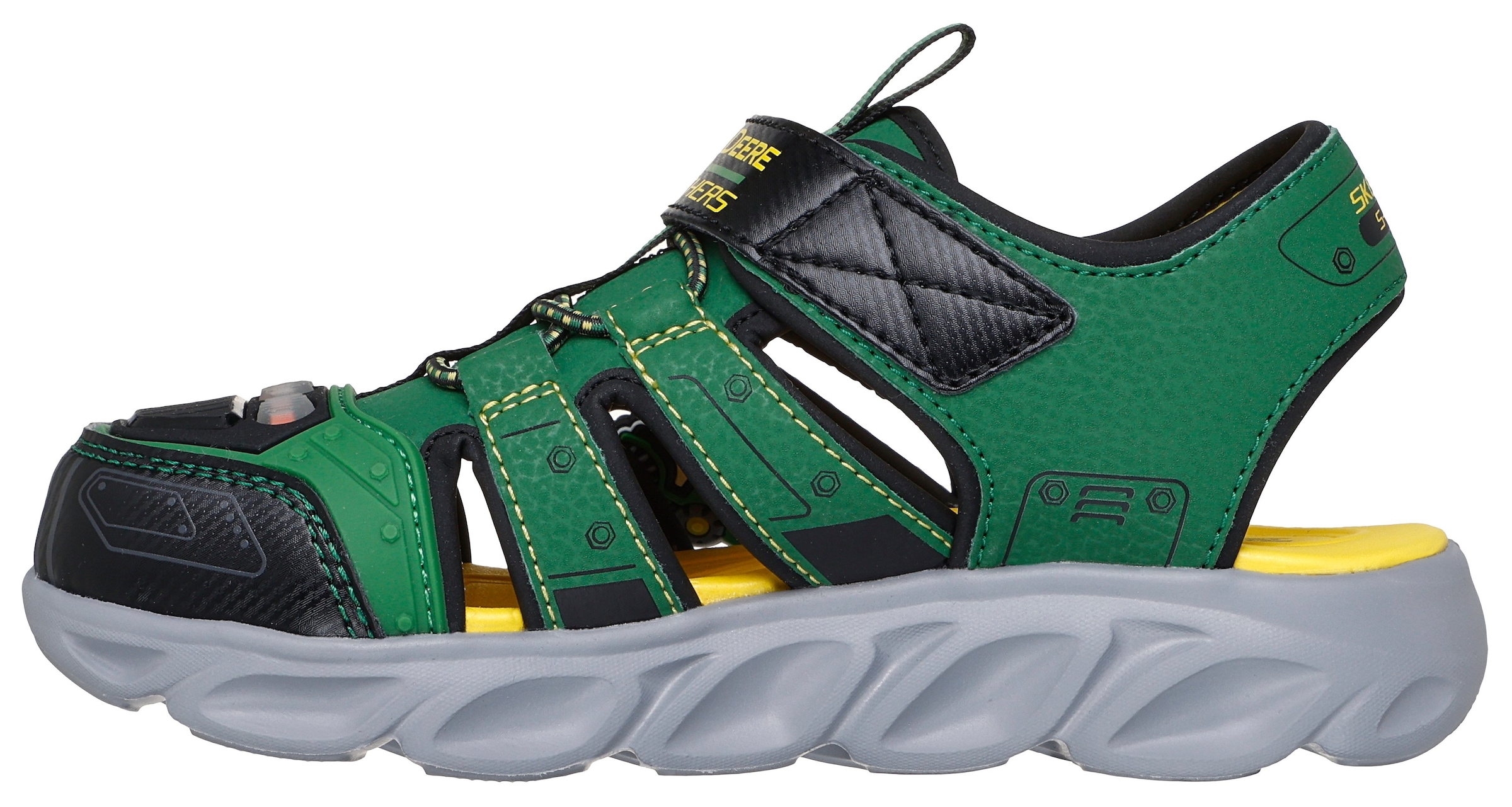Skechers Sandale »HYPNO-SPLASH JOHN DEERE«, Klettschuh im John Deere Design, Größenschablone zum Download