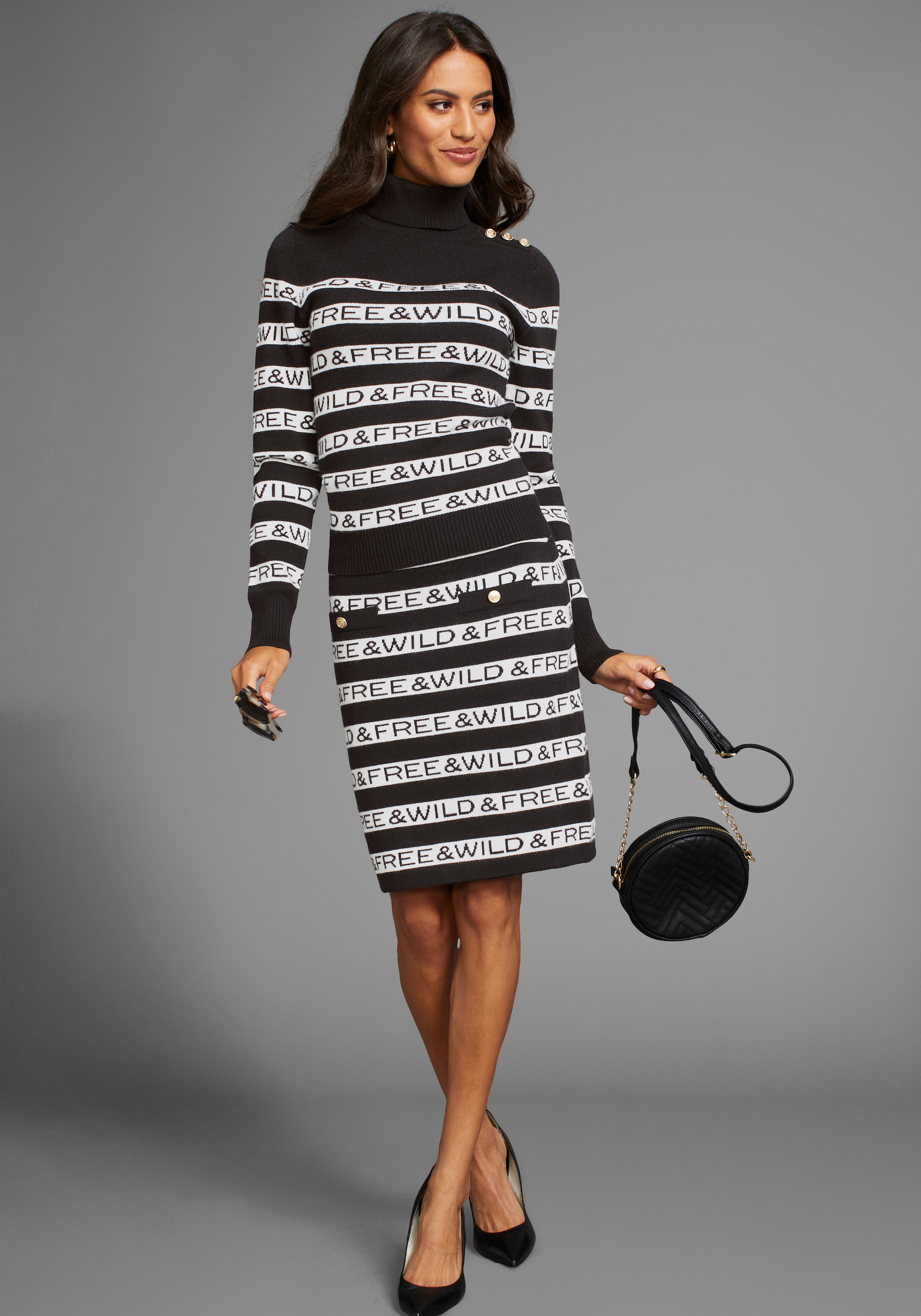 Laura Scott Rollkragenpullover, mit modischen Streifen