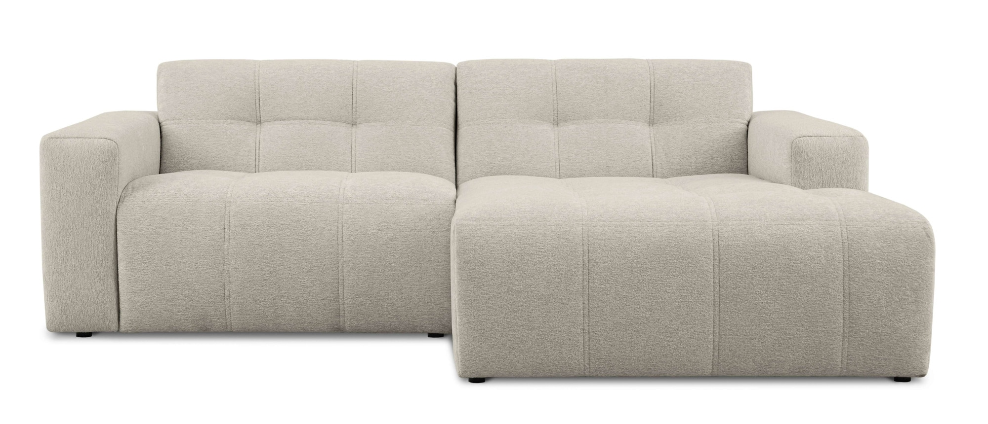 OTTO home Ecksofa »Tapley« Breite 221 cm,Boucle, Struktur fein, mit Knopfsteppung, bodentief