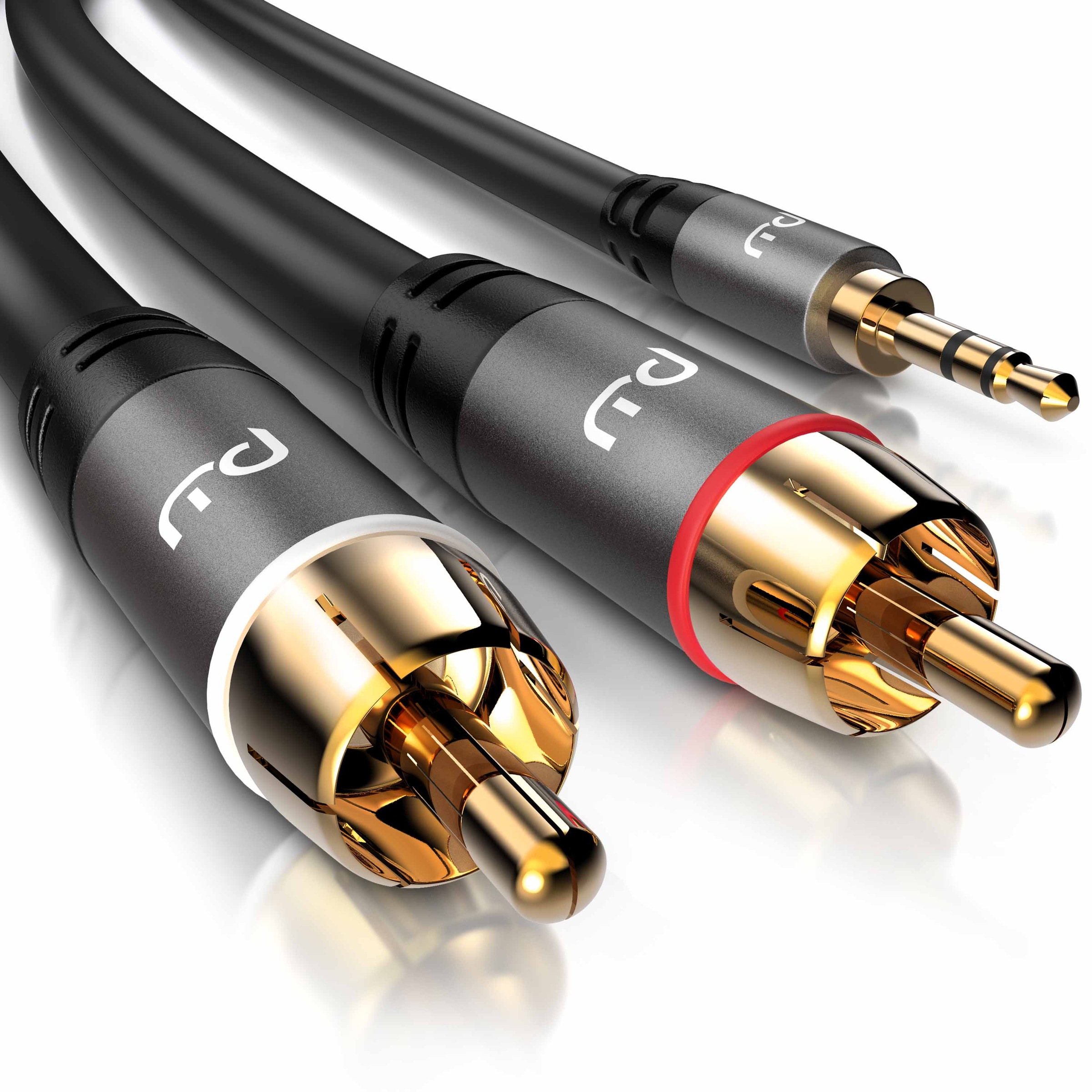 Primewire Audio-Kabel »3,5mm Klinken Stecker zu 2x Cinch / RCA Stecker«, 200 cm