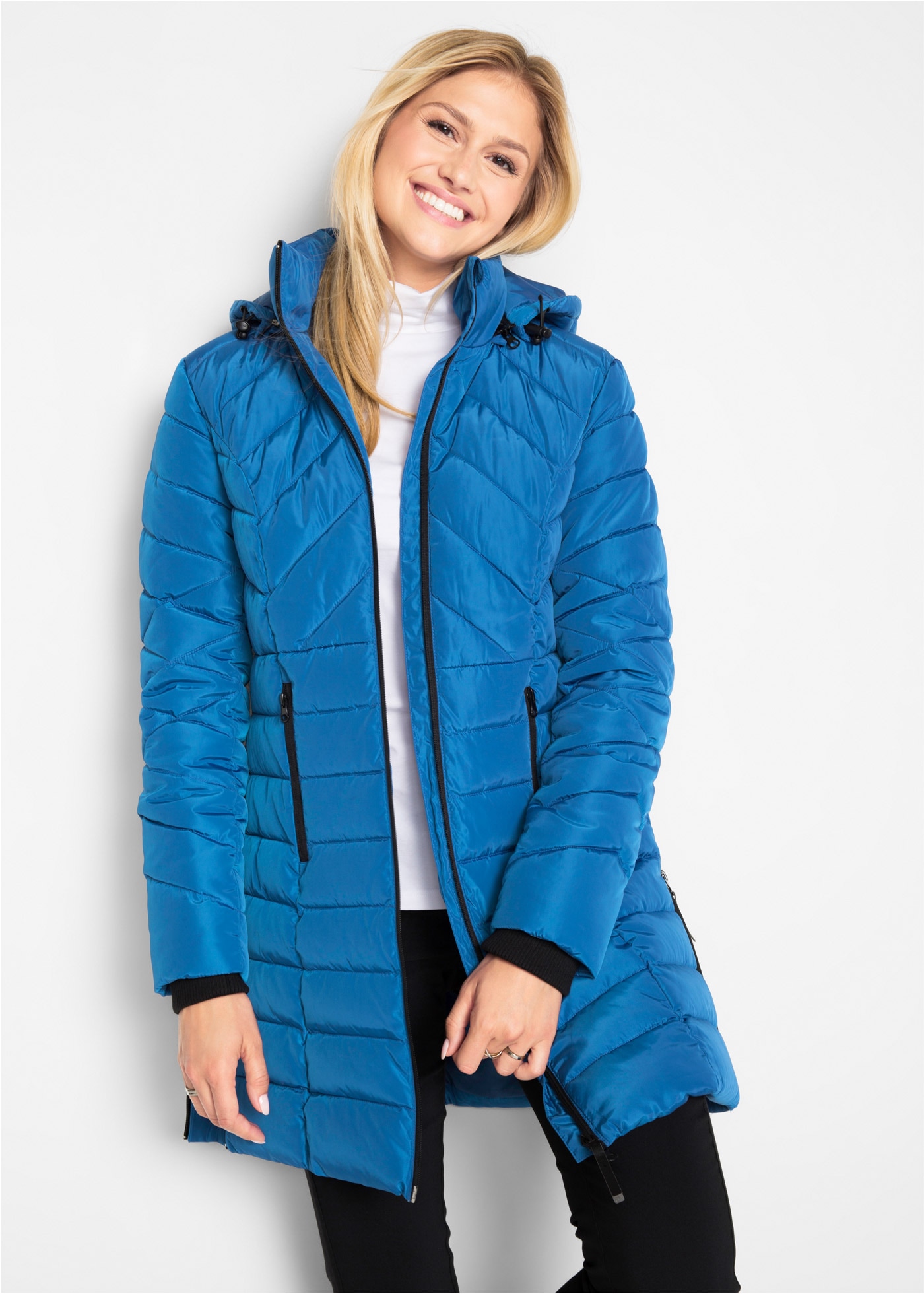bonprix »Winterjacke« mit Kapuze mit wattierter Füllung, mit abnehmbarer Kapuze, pflegeleicht