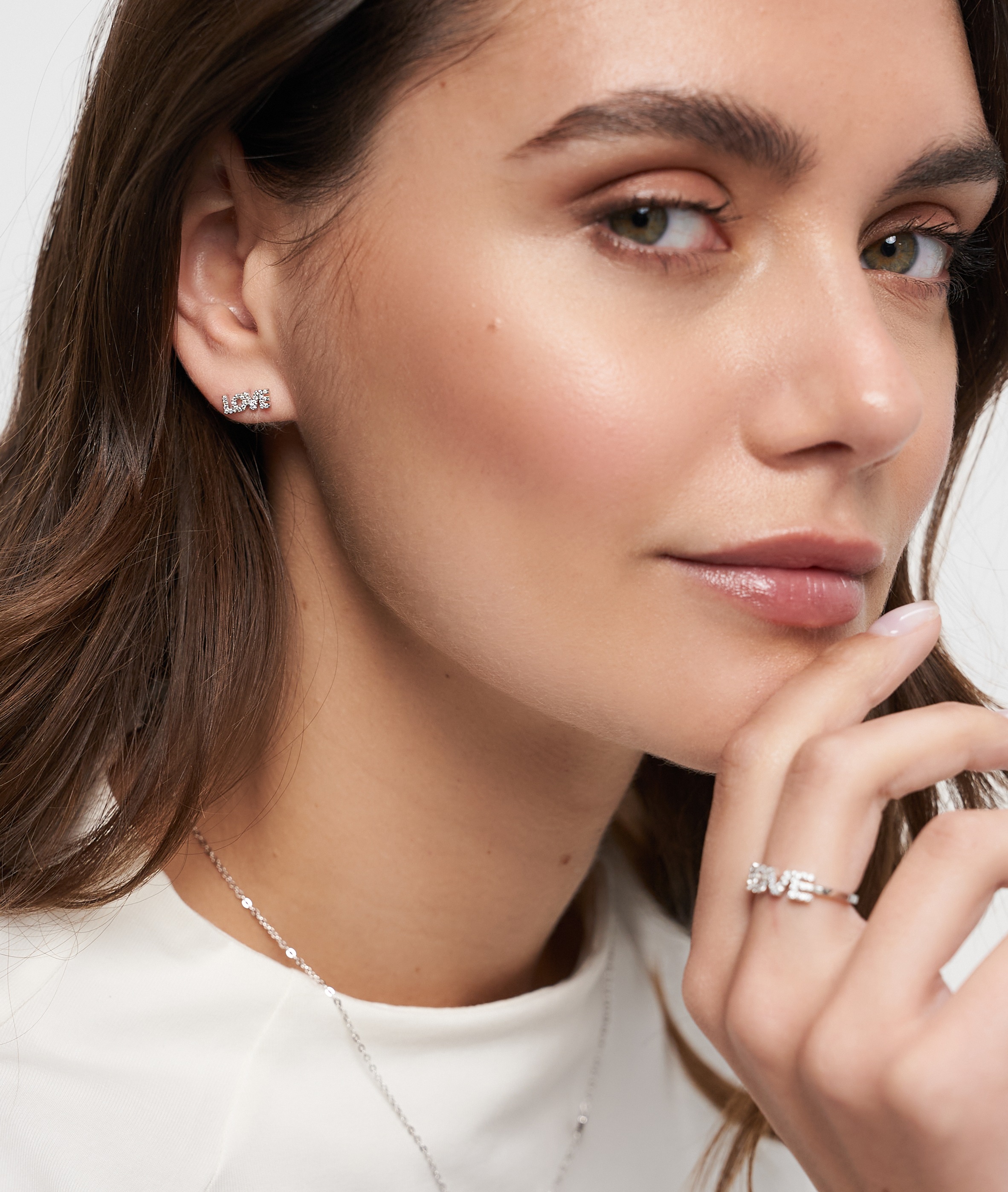 Tamaris Paar Ohrstecker »Schmuck Geschenk Silber 925 Ohrstecker Love Letters« mit Zirkonia (synth.)