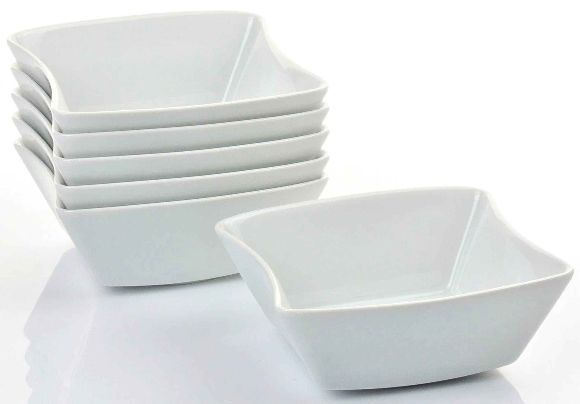 Retsch Arzberg Schale »SANDY« 6 Stk. aus Porzellan 15x13cm, vielseitig verwendbar, ungewöhnliche Form, klassisches Weiß